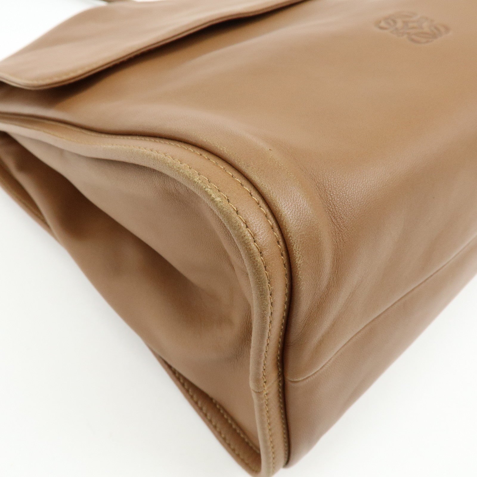 LOEWE Anagram Nappa Leather Shoulder Bag Hand Bag Brown