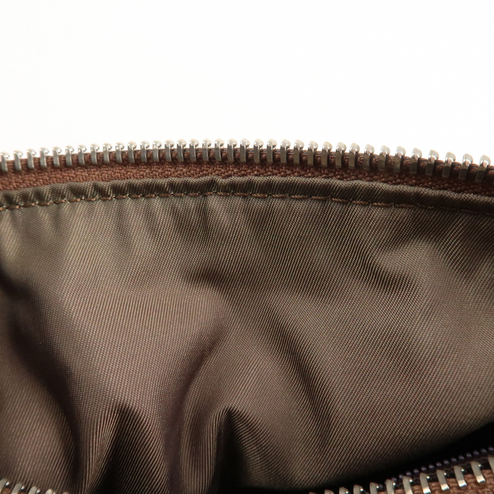 CHANEL New Travel Line Nylon Jacquard Shoulder Bag Khaki Used