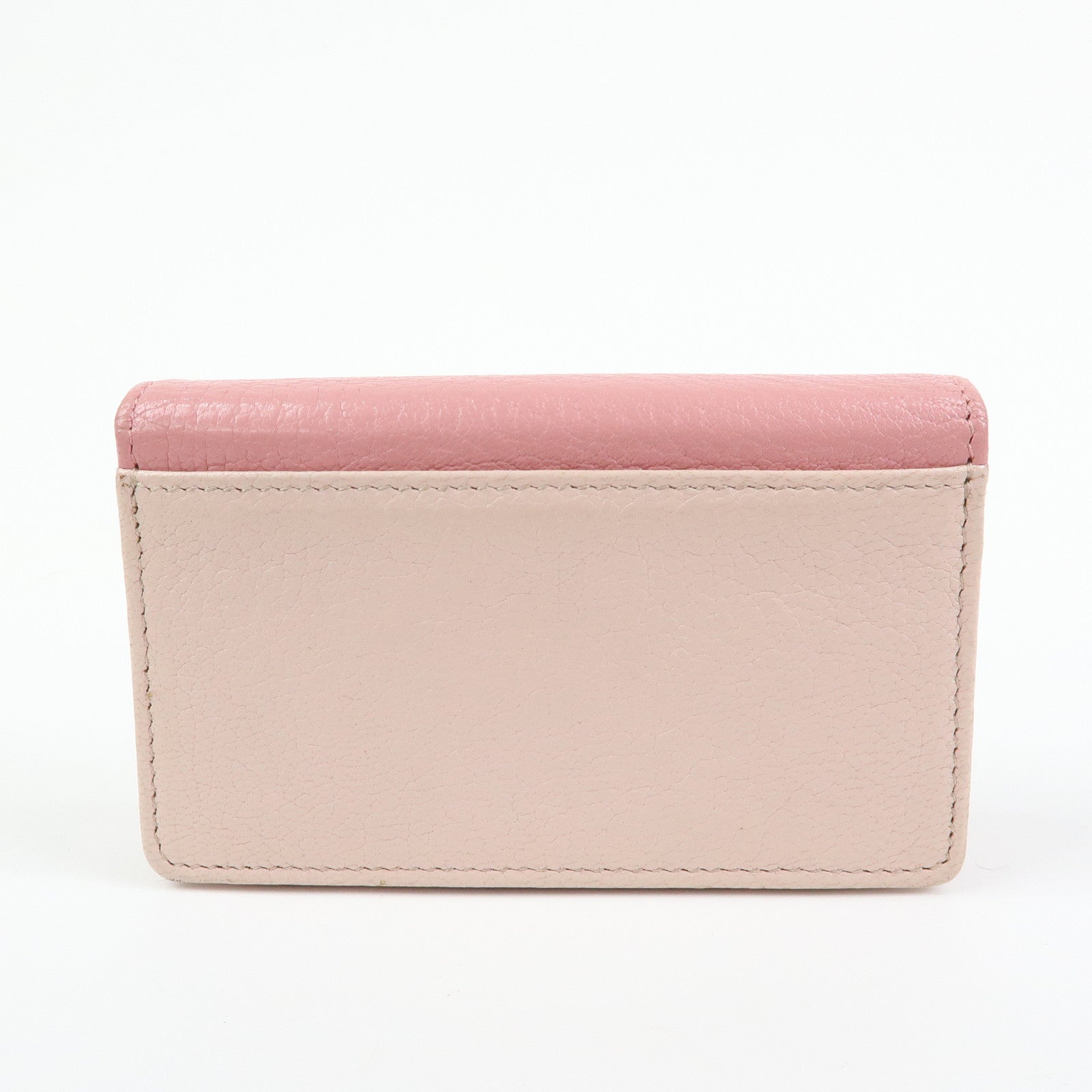 MIU MIU Ribbon Motif Madras Leather Card Case Card Holder 5M1122