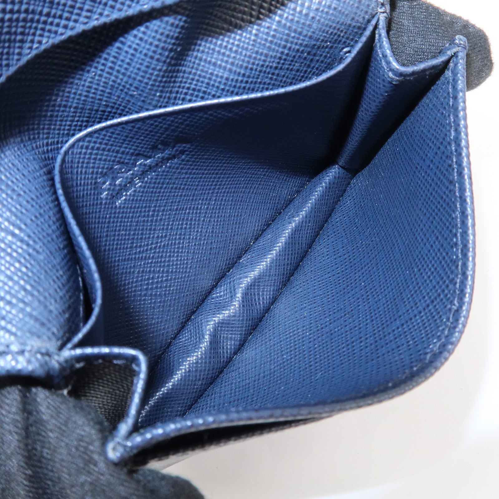PRADA Saffiano Leather Card Case Card Holder Navy 2MC122