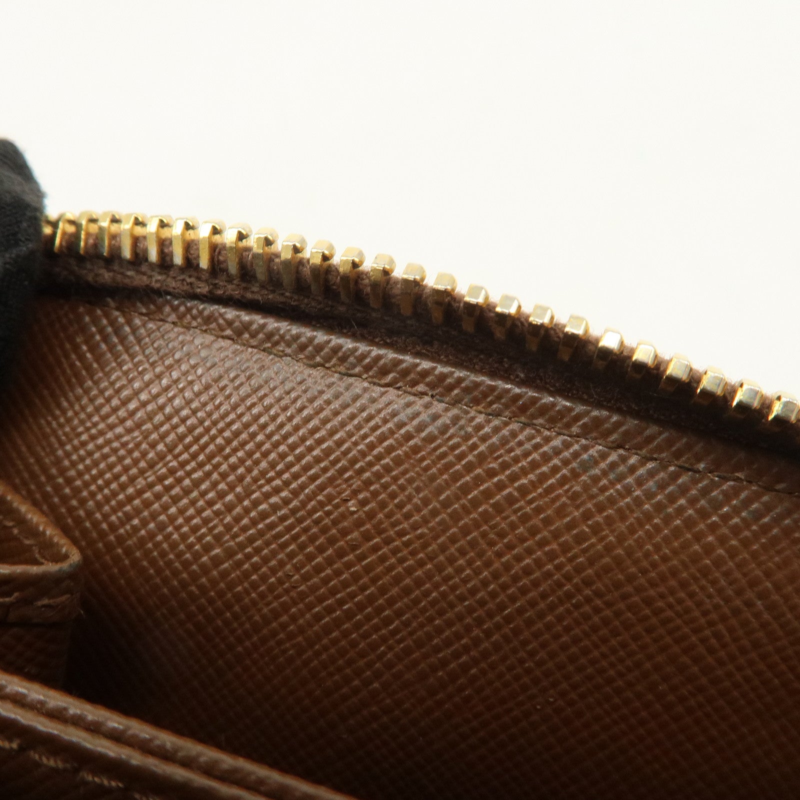 PRADA Triangle Logo Saffiano Leather Coin Case Coin Purse Brown