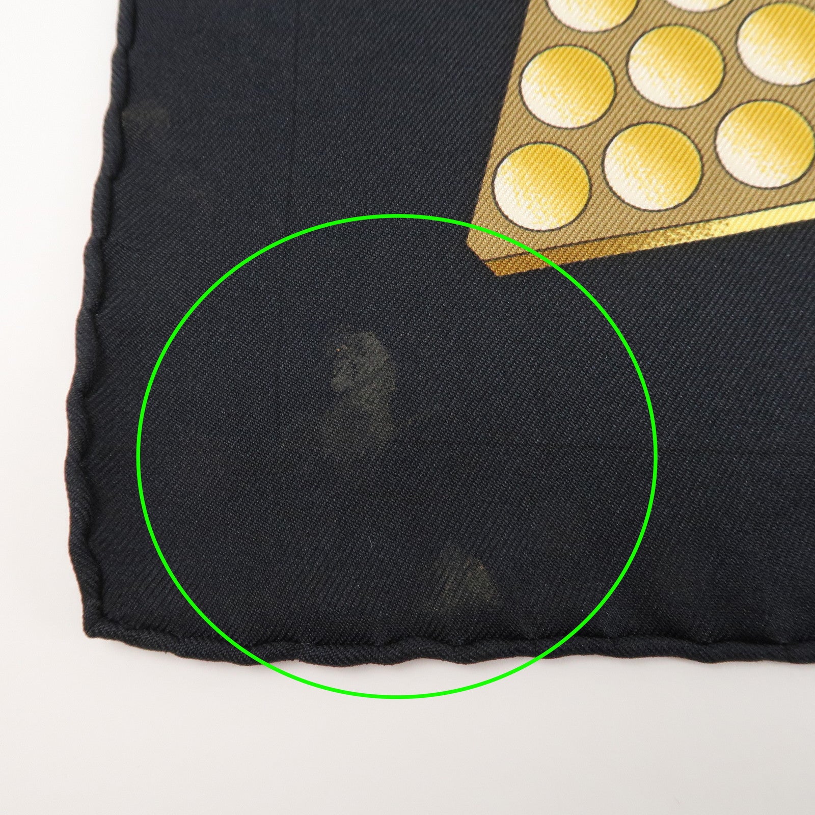 HERMES Carre 90 Silk 100% Scarf L'OR DES CHEFS Gold Black Used