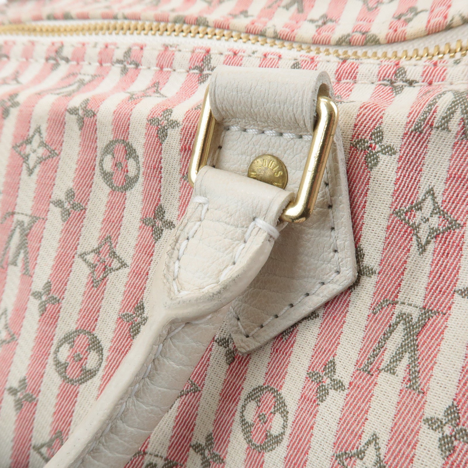 Louis Vuitton Monogram Mini Lin Speedy 30 Boston Bag Rouge M95501 Used