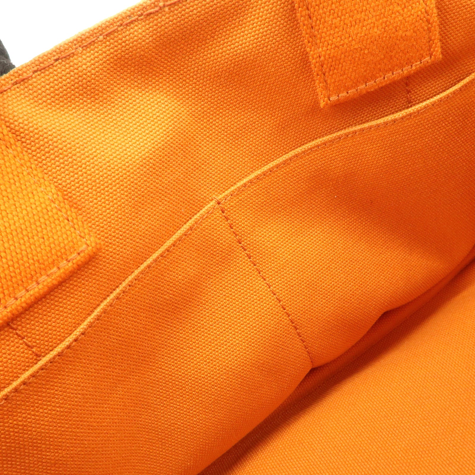 PRADA Logo Canapa Mini Canvas Tote Bag Hand Bag Orange BN2439