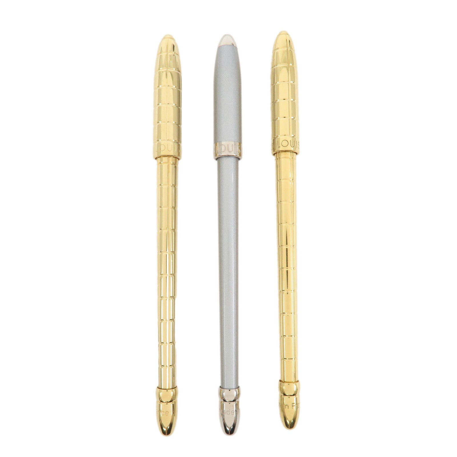 Louis Vuitton Stilo Agenda Set of 3 BallpointPen Gold Silver N75007