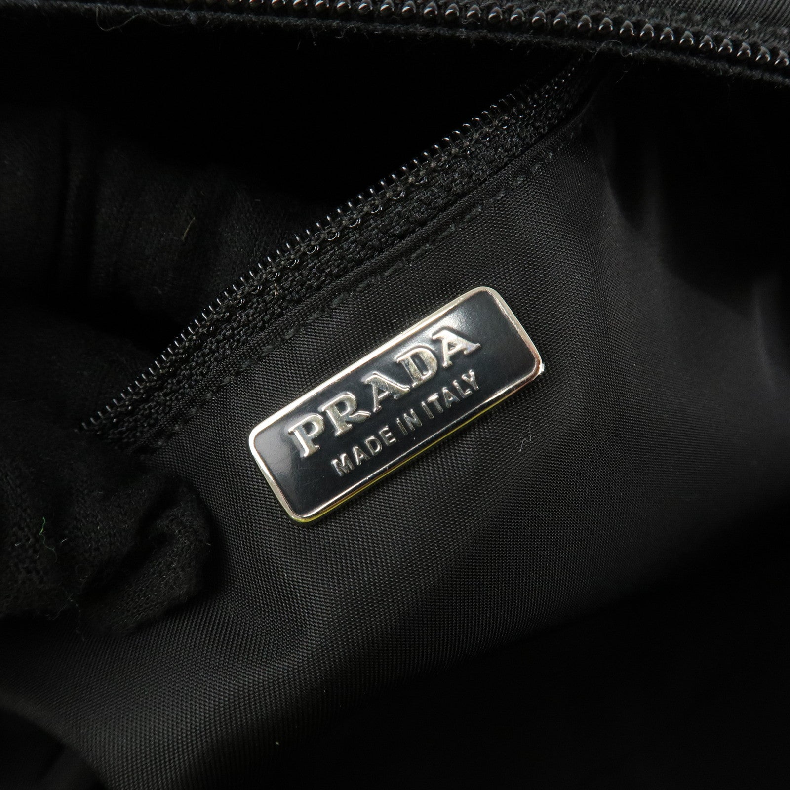 PRADA Evening Triangle Logo Leather Nylon Bijou Boston Bag Shoulder Bag Used