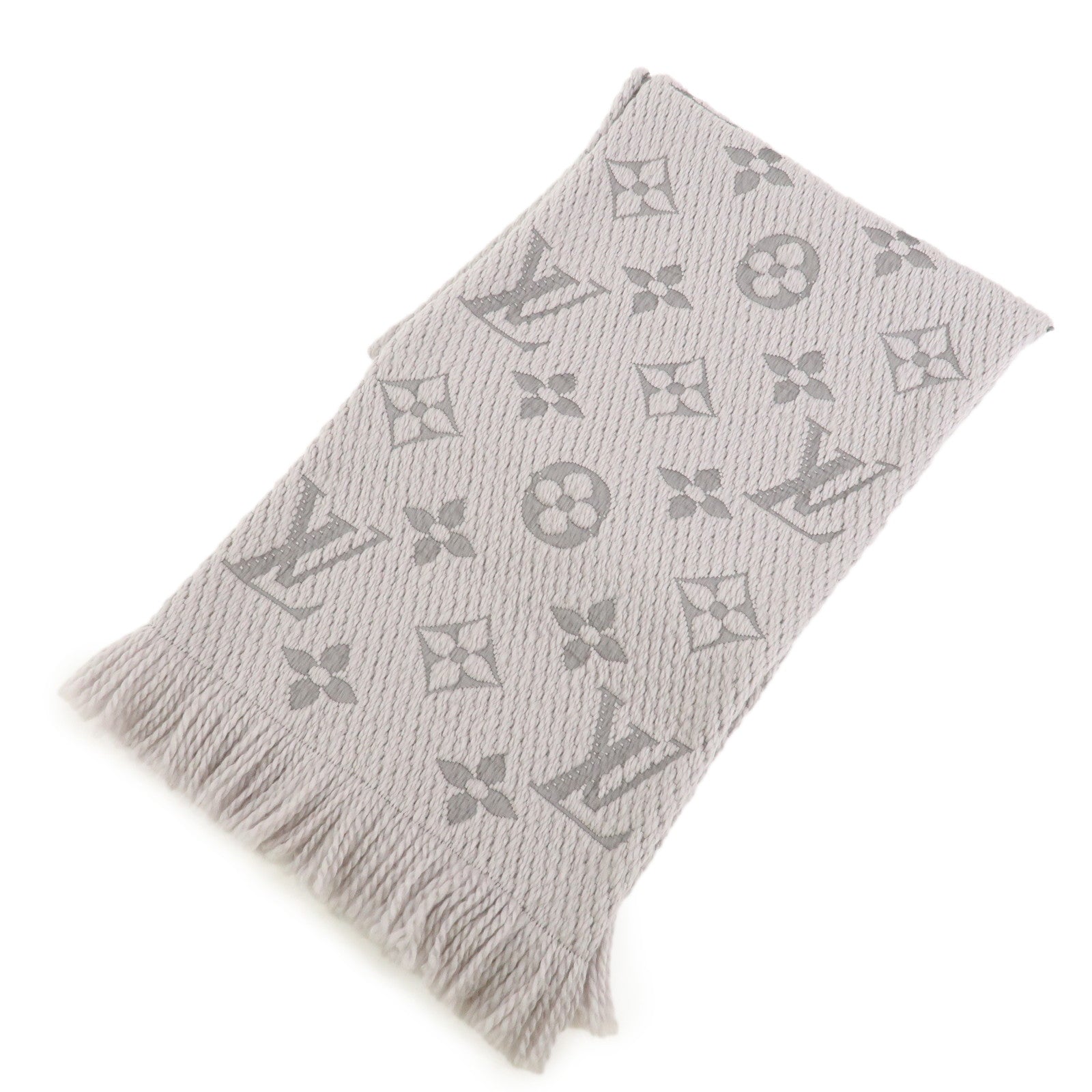 Louis Vuitton Monogram Escharp Logomania Scarf Gris Perle M74742