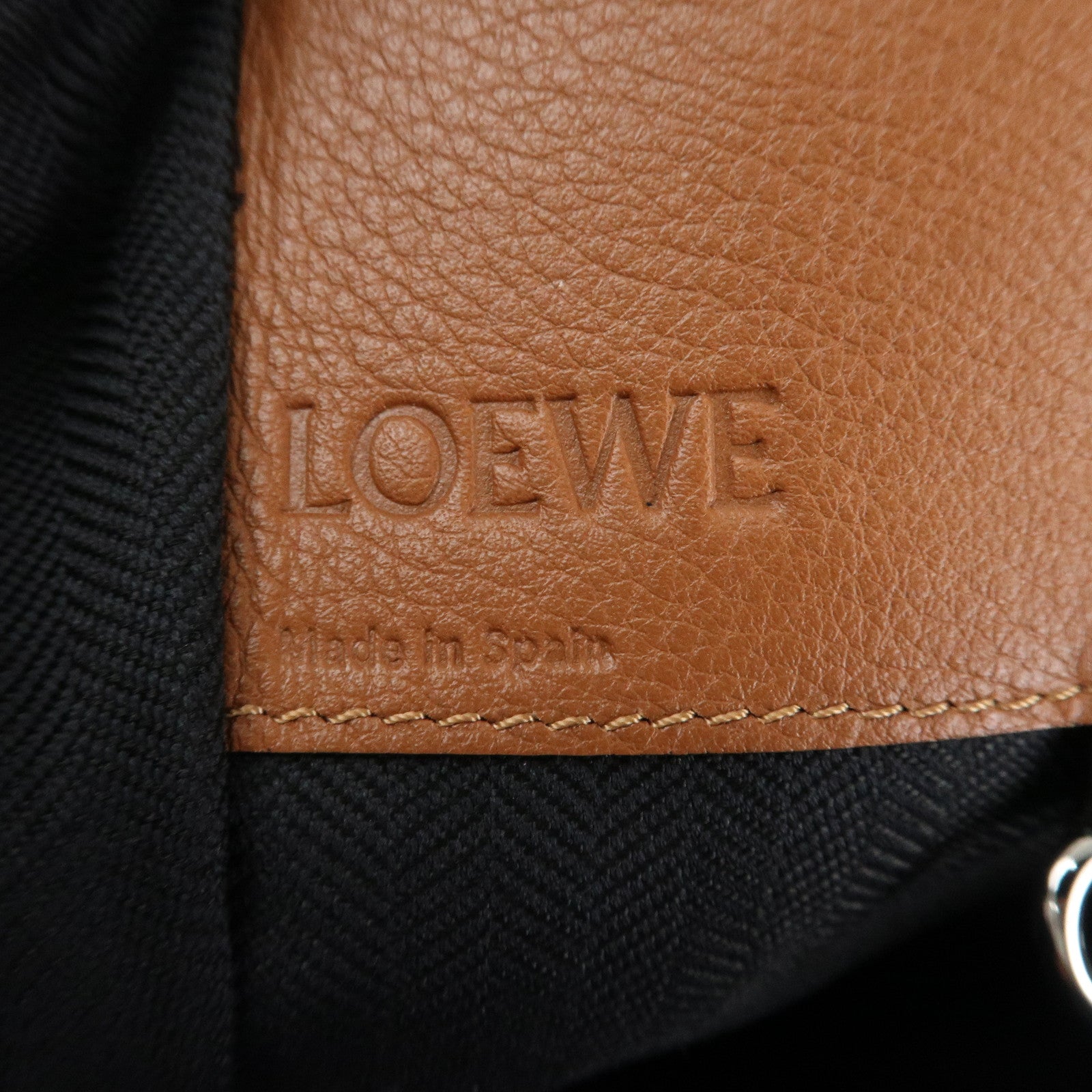 LOEWE Anagram Leather Hammock Small Shoulder Bag Tan Brown