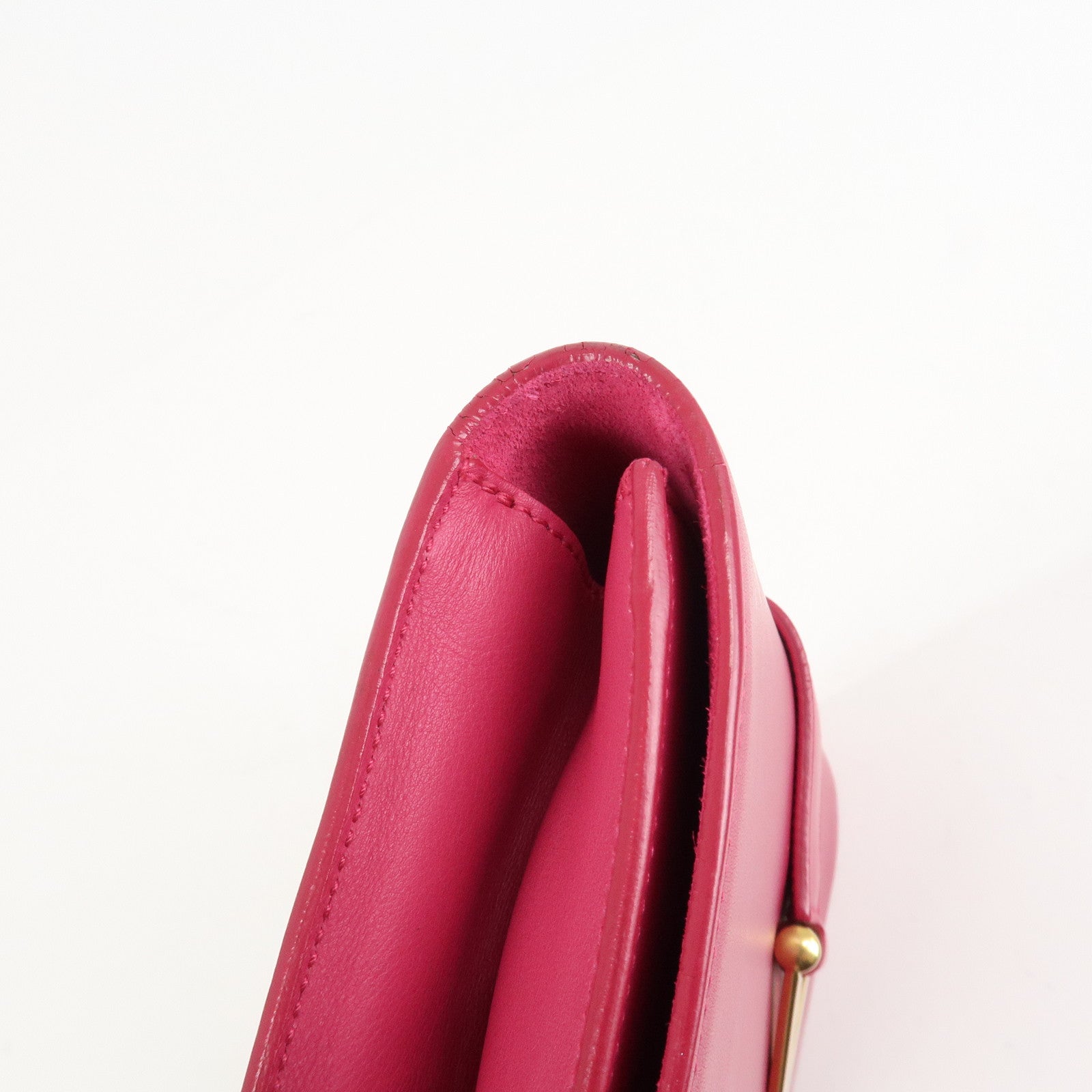 SAINT LAURENT PARIS Leather Clutch Bag Y Line Pink 311213