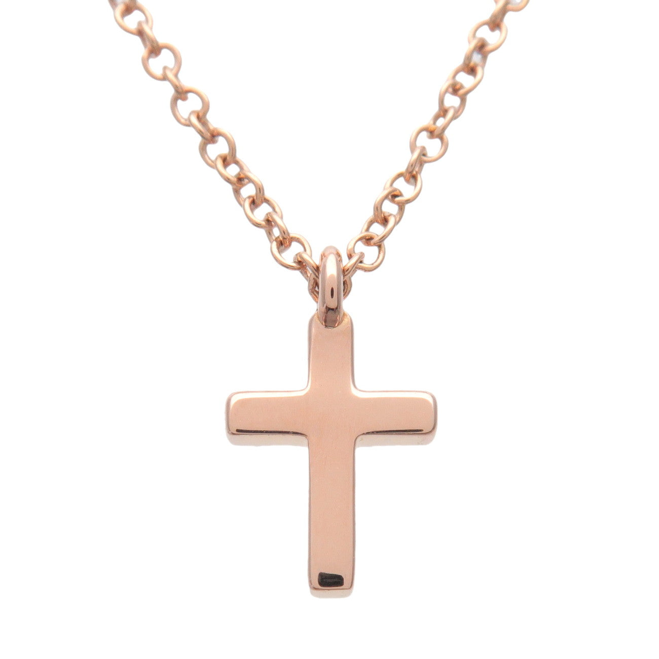 Tiffany & Co Metro Cross Mini 11P Daimond Necklace 750PG Rose Gold