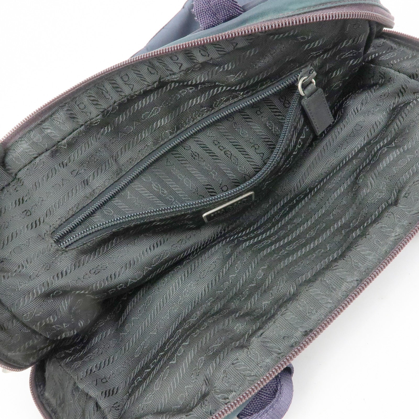PRADA Triangle Logo Nylon Tote Bag Hand Bag Shoulder Bag Purple