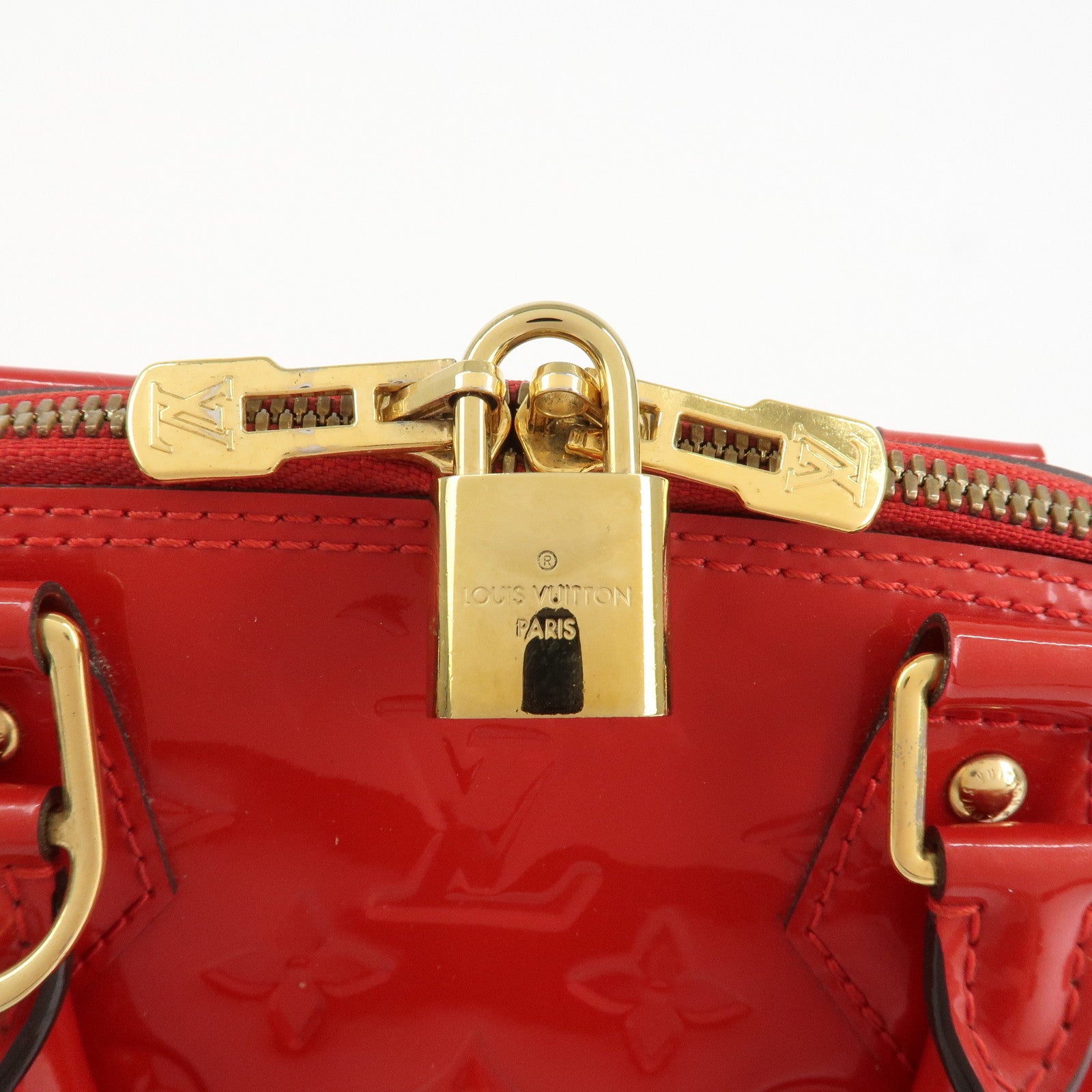 Louis Vuitton Monogram Vernis Alma BB 2Way Hand Bag Cerise M90174 Used