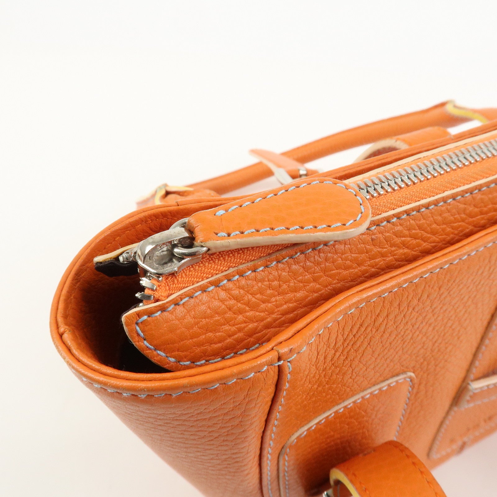 LOEWE Senda Leather Hand Bag Orange