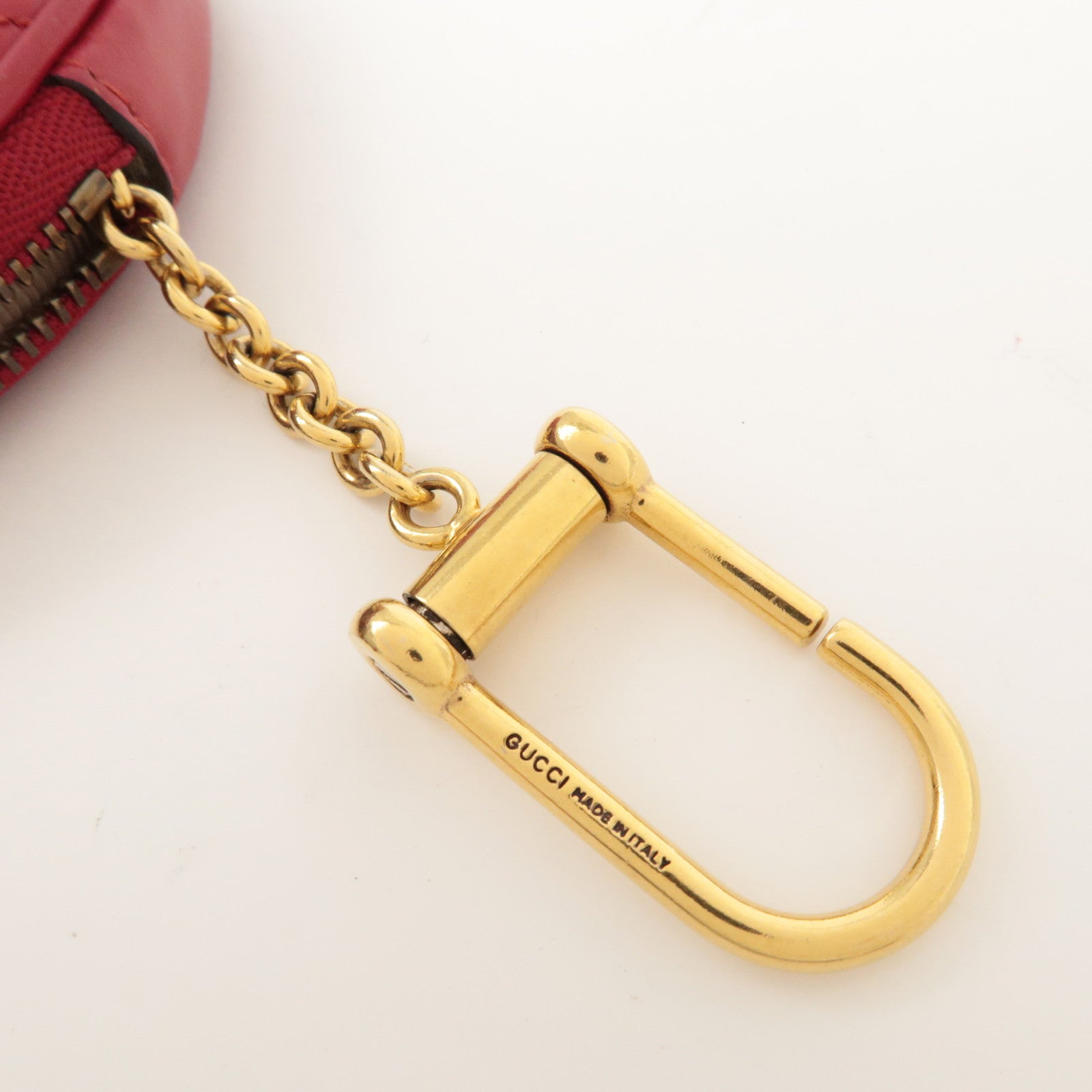 GUCCI GG Marmont Leather Round Coin Case Red 575160 Used