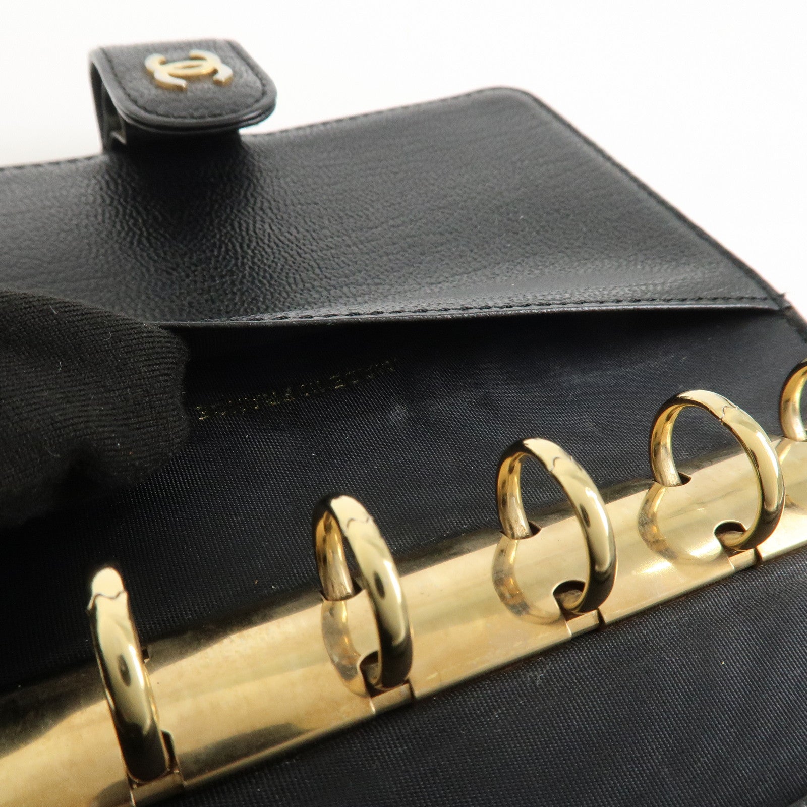 CHANEL COCO Mark Leather Planner Cover Agenda Black