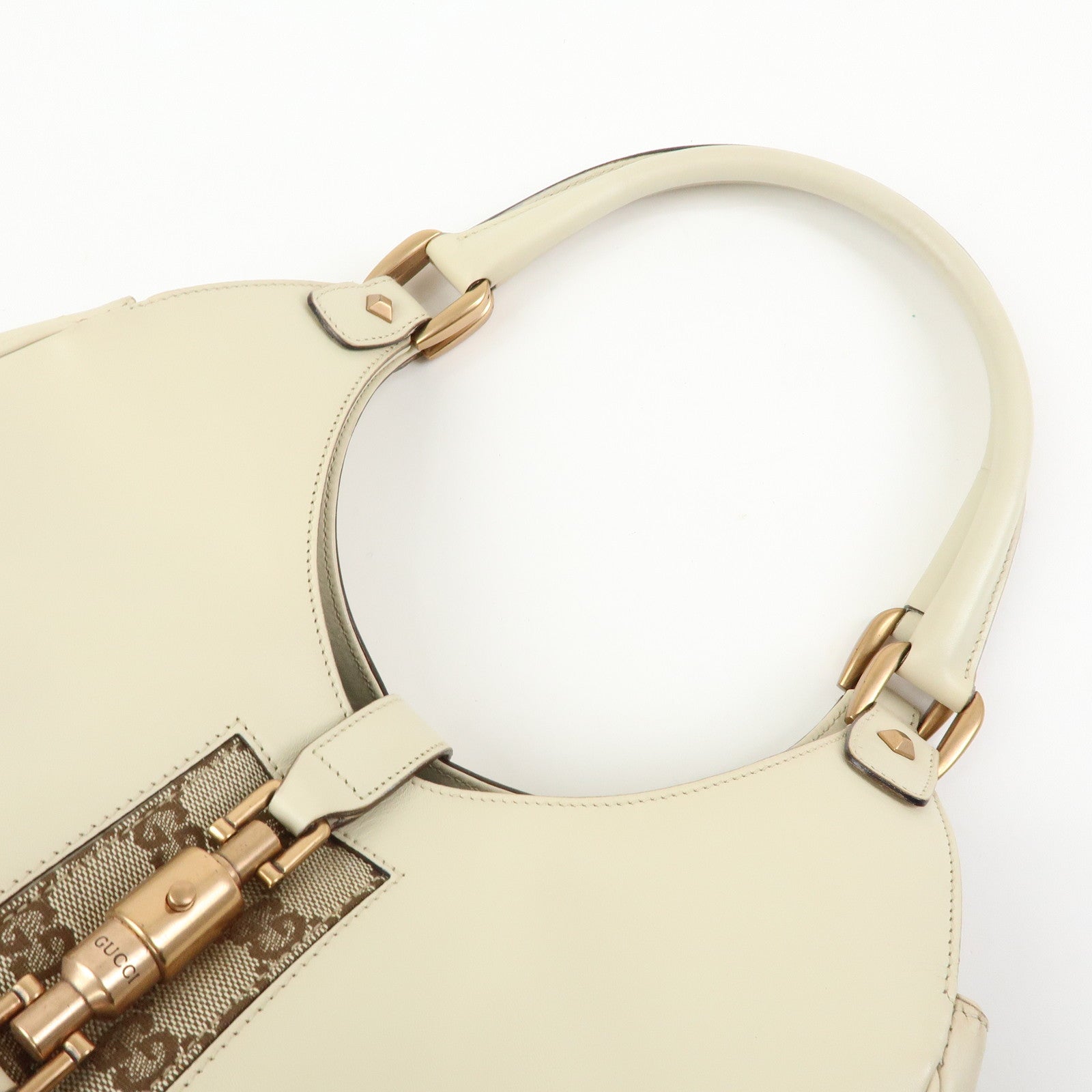 GUCCI New Jackie GG Canvas Leather Shoulder Bag Hand Bag 124407