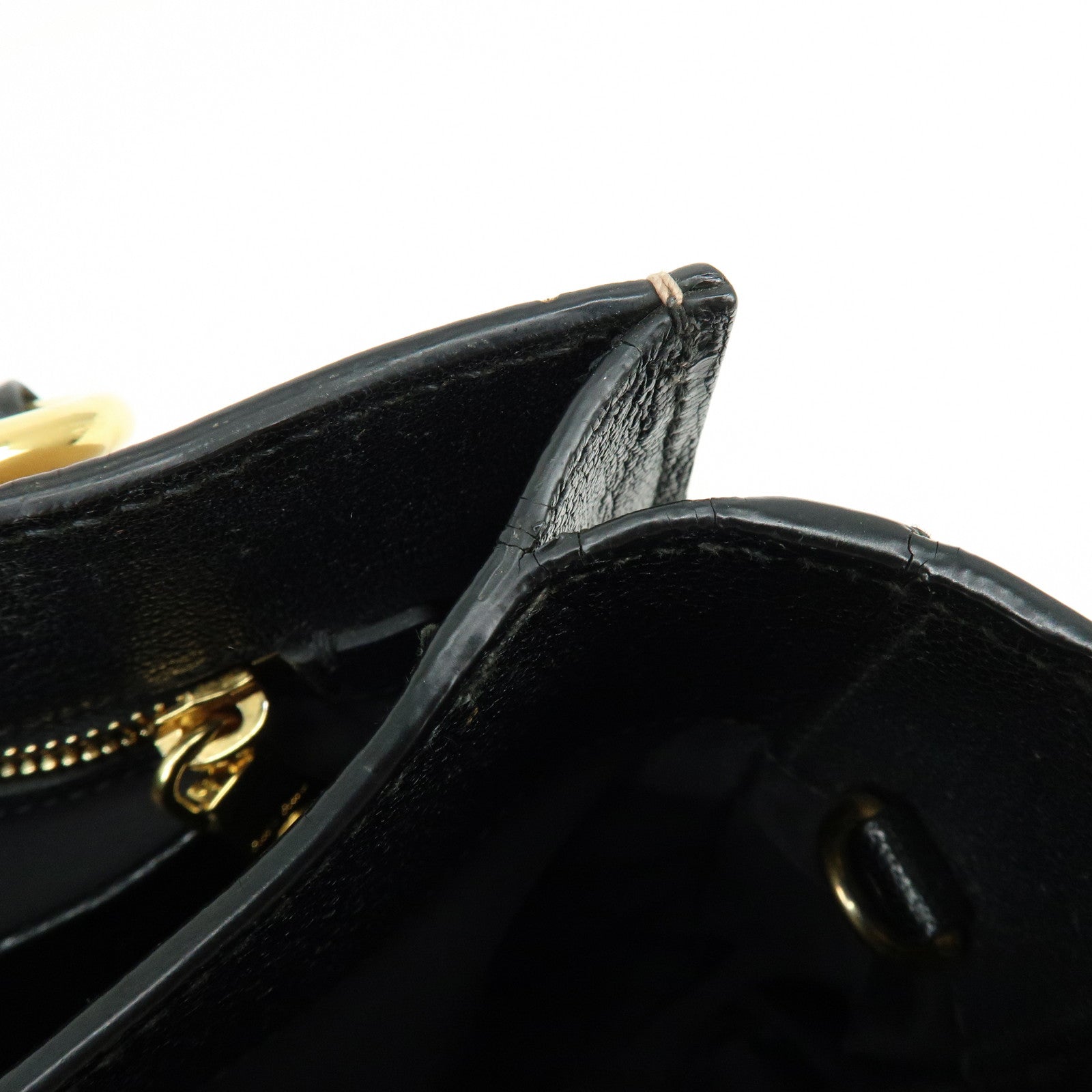 MIU MIU Madras Leather 2Way Hand Bag Bi-color Beige Black RN0799