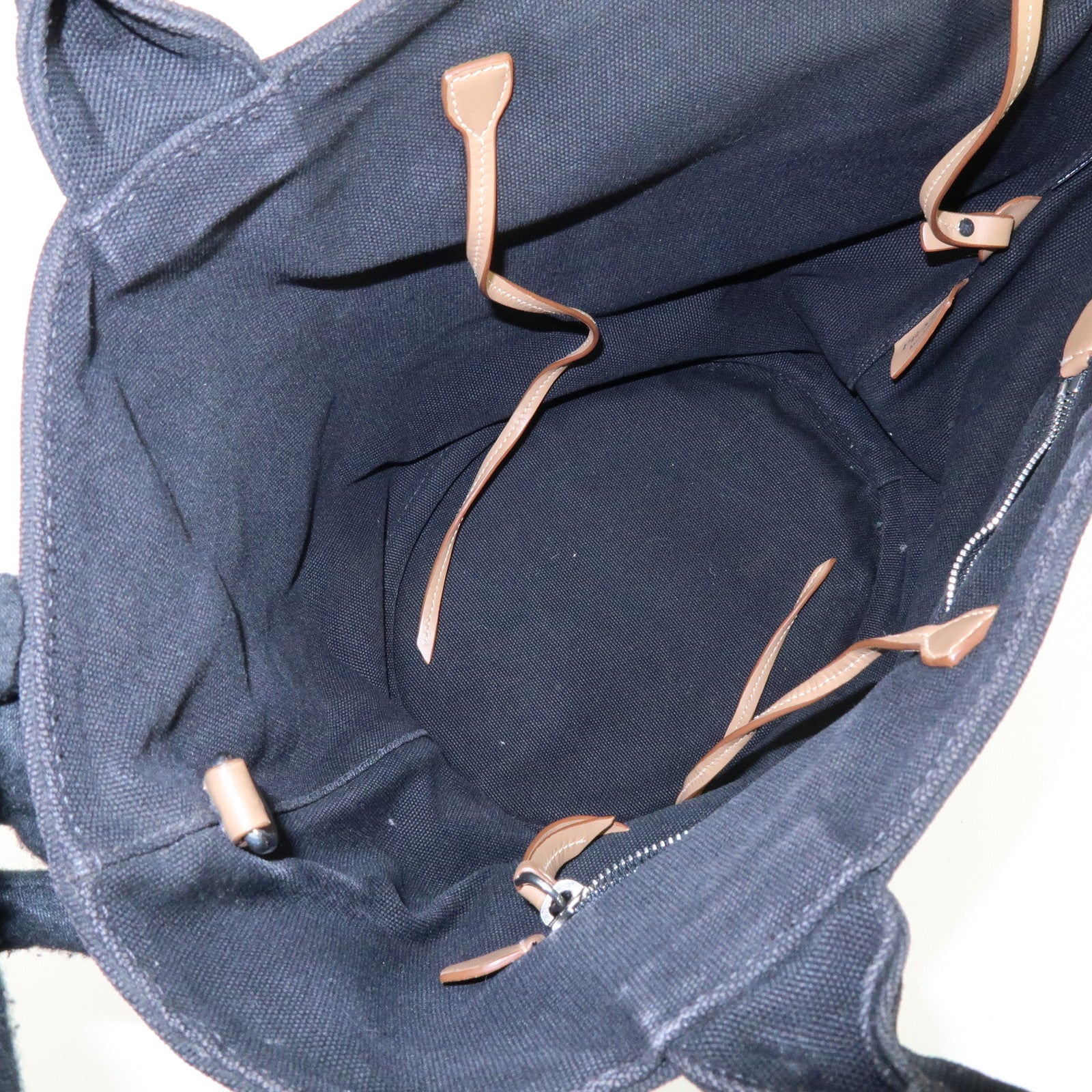 PRADA Triangle Logo Canapa Canvas 2Way Bag Tote Bag Black 1BG186