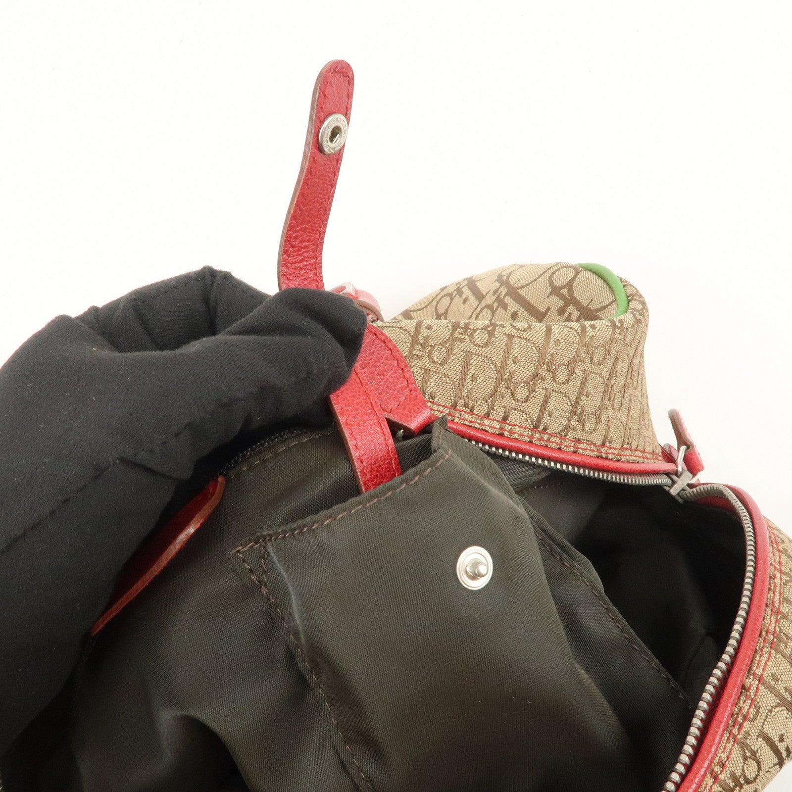 Christian Dior Rasta Trotter Canvas Leather Boston Bag Hand Bag