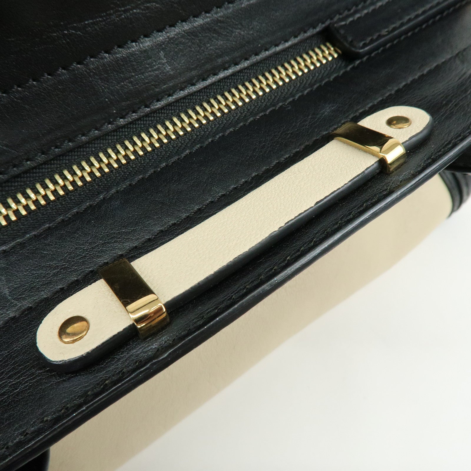 Chloe Leather Alice Mini Bag 2Way Bag Shoulder Hand Bag Black Ivory