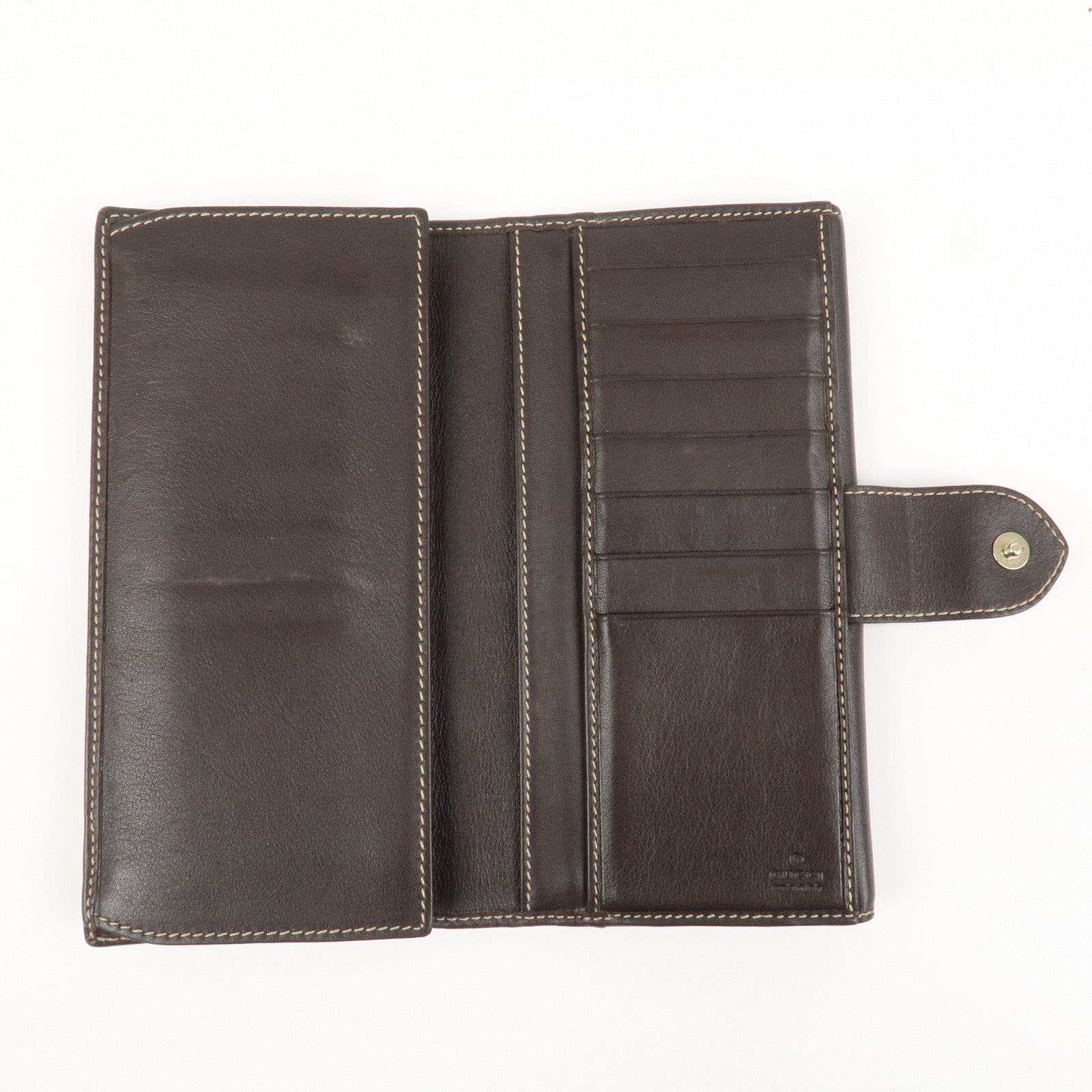 GUCCI Lovely Heart GG Canvas Leather Bi-fold Long Wallet 203550