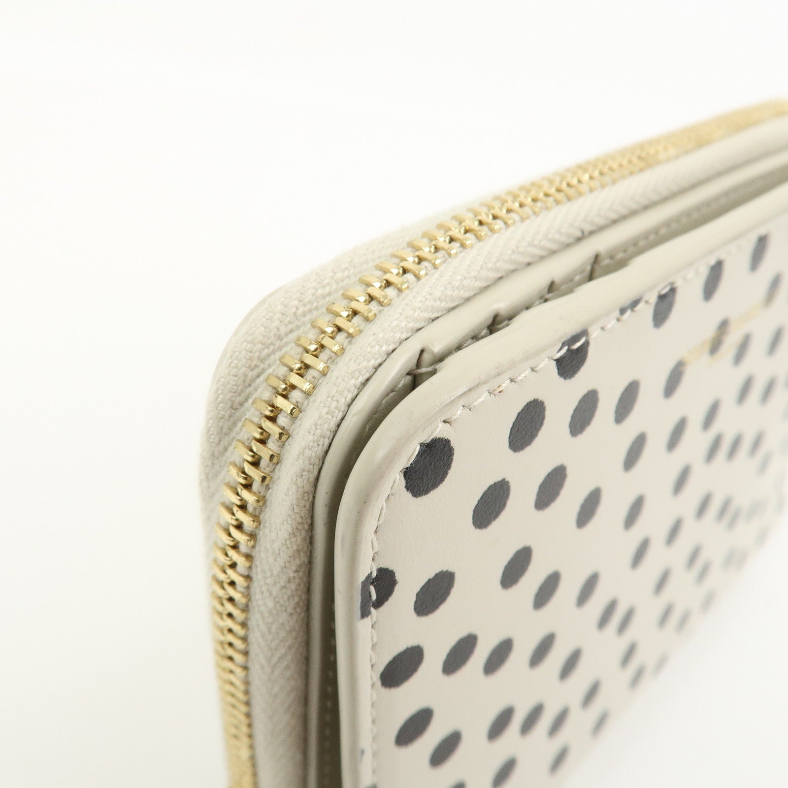 SAINT LAURENT PARIS Dot Print Round Zippy Compact Wallet 562796