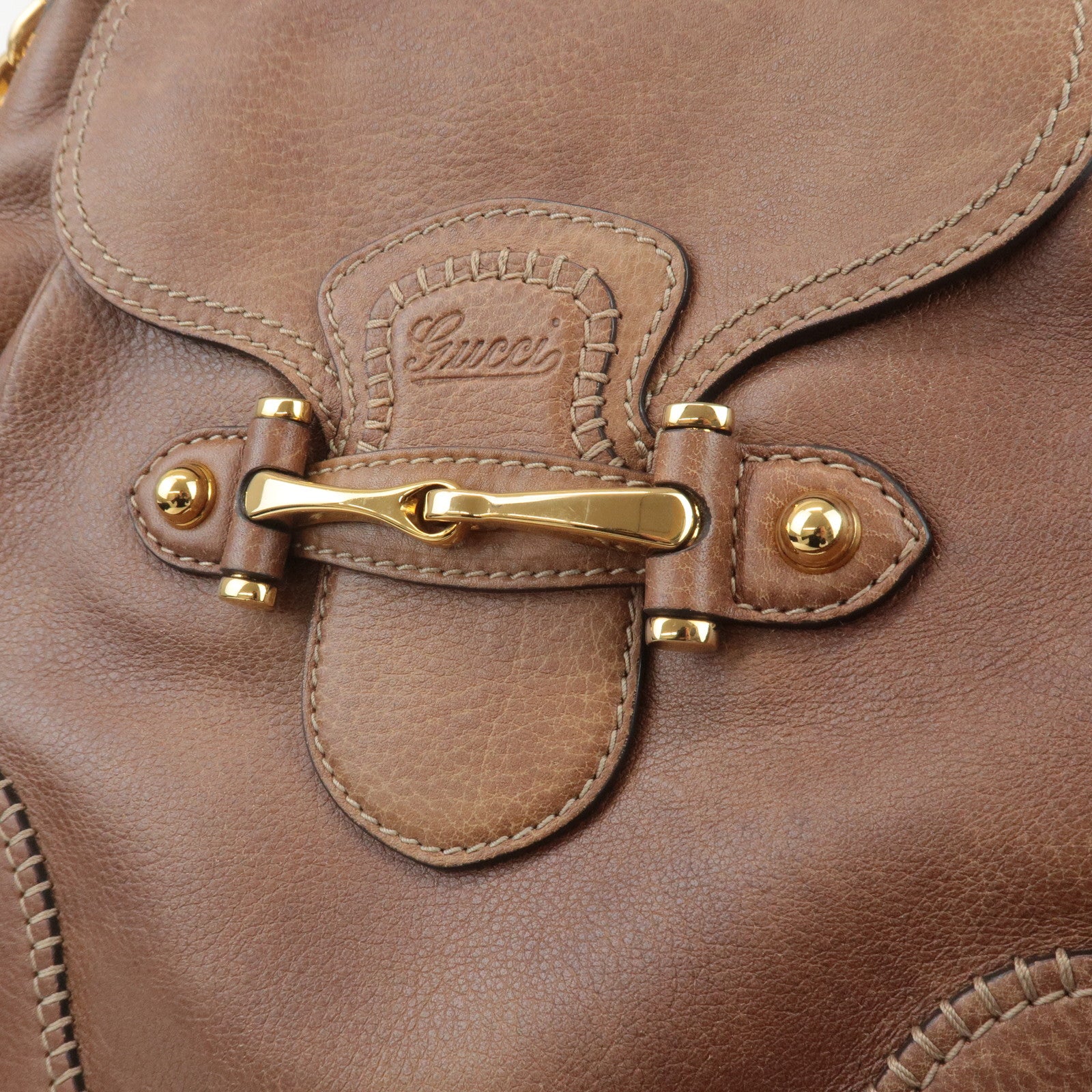 GUCCI New Pelham Leather 2Way Bag Shoulder Bag Brown 223955 Used