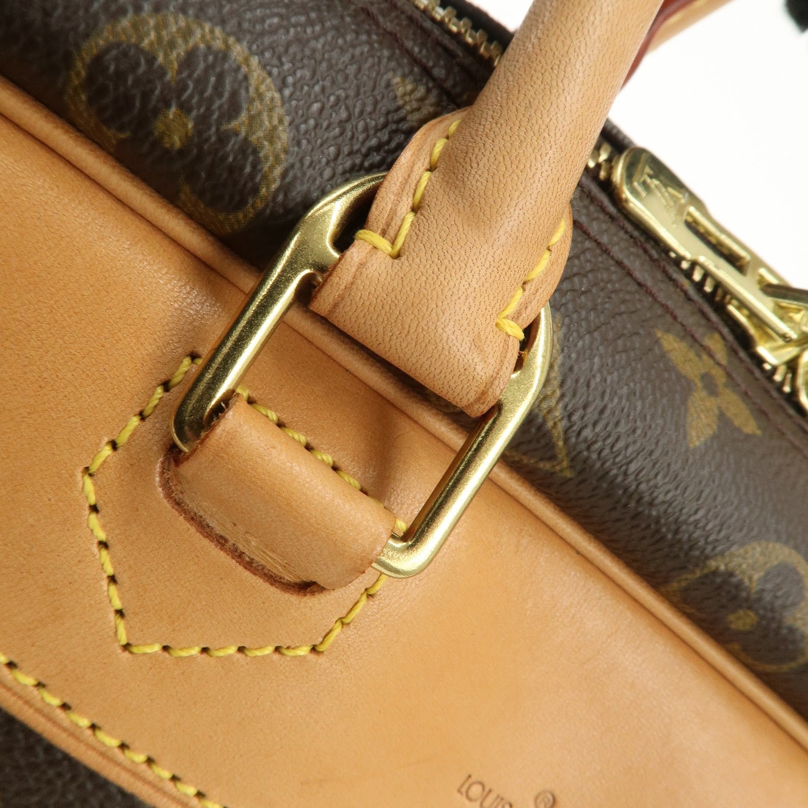 Louis Vuitton Monogram Deauville Hand Bag Brown M47270 Used