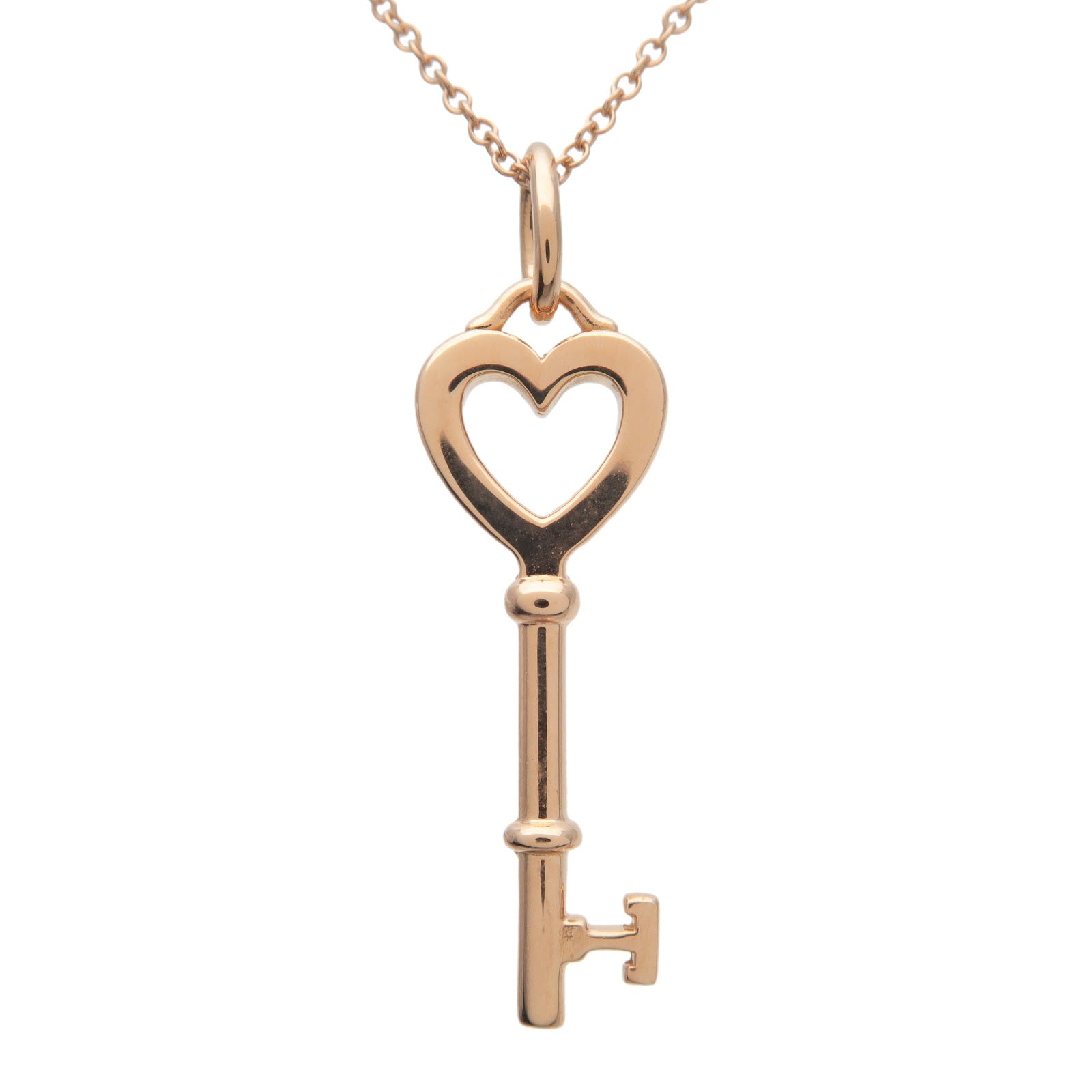 Tiffany&Co. Heart Key Necklace K18YG 750YG Yellow Gold