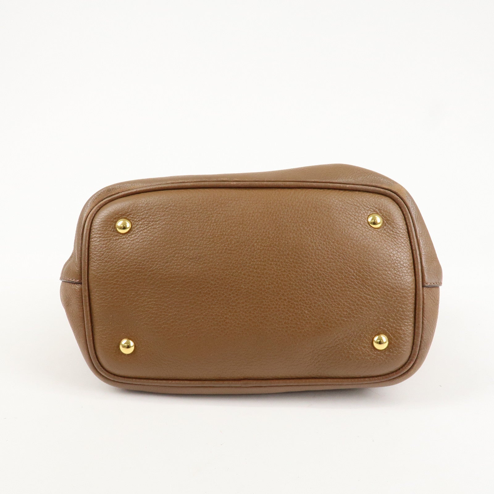 MIU MIU Vitello Phenix Leather Shoulder Bag Hand Bag Brown RN0886 Used