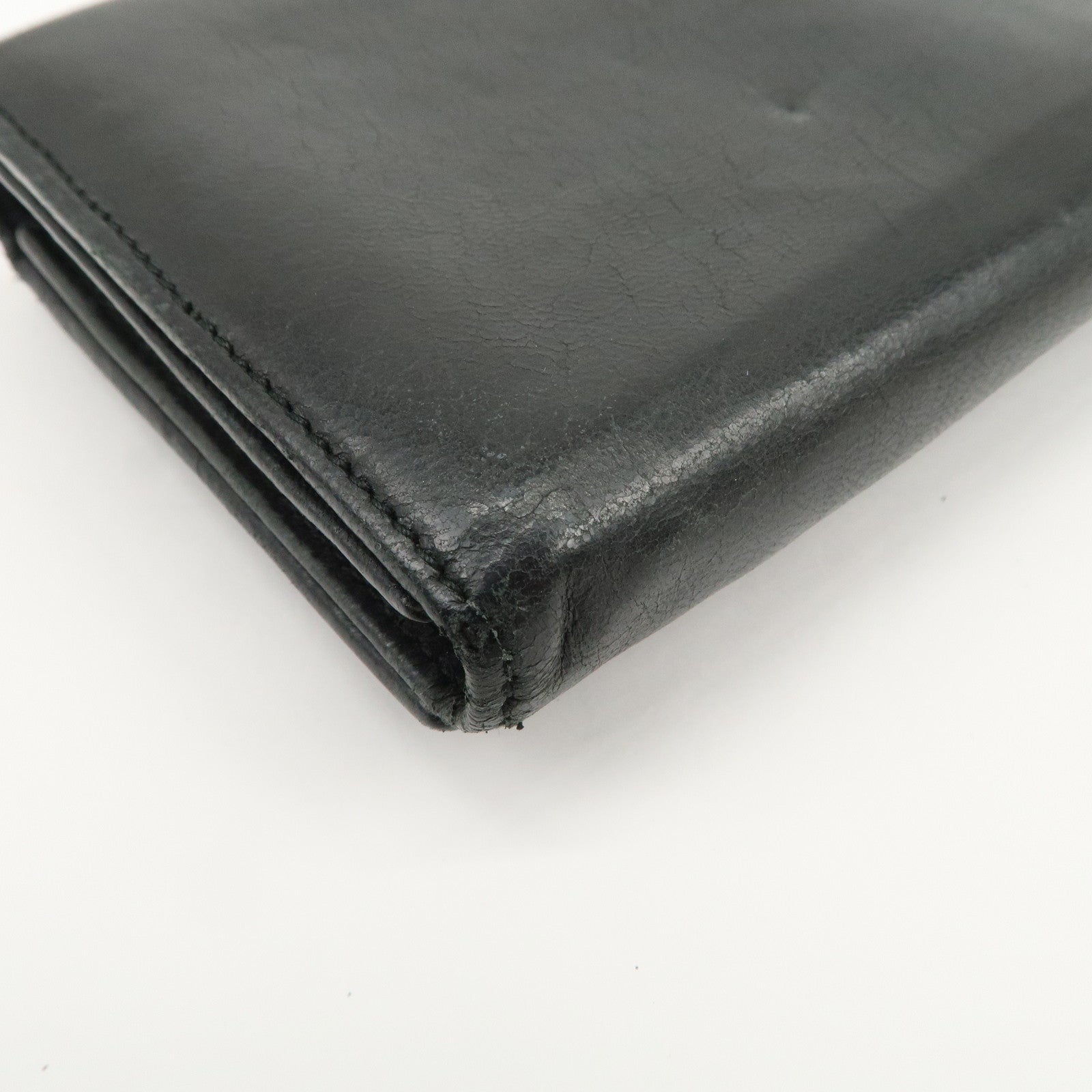 BALENCIAGA Logo Leather Giant Continental Long Wallet Black 253054