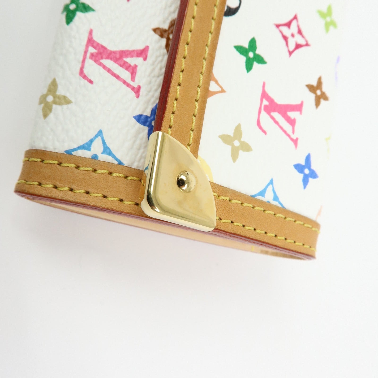 Louis Vuitton Monogram Porte Monnaie Plat Coin Case Blanc M92657