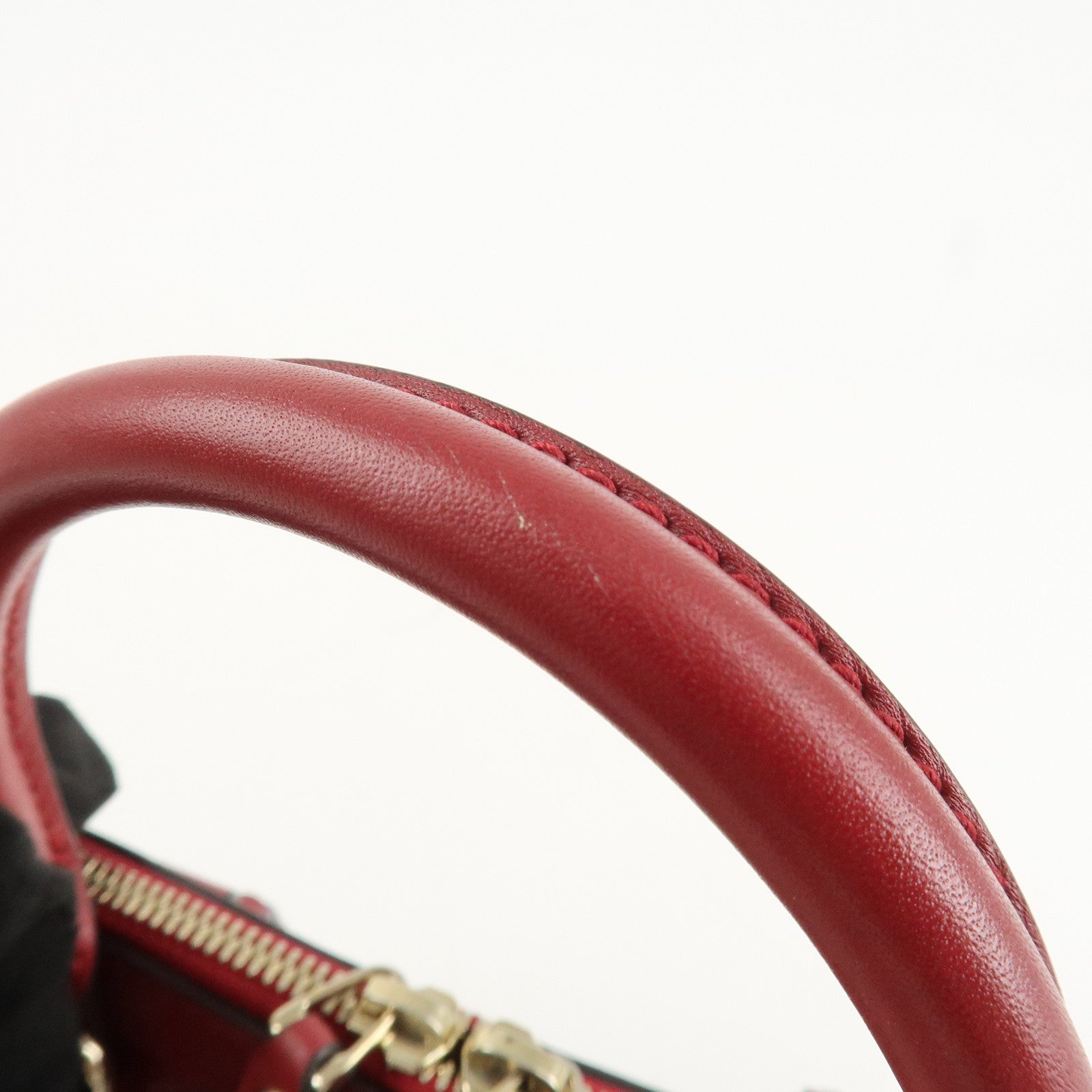 GUCCI Micro Guccissima 2Way Hand Shoulder Bag Castilian Red 449654 Used