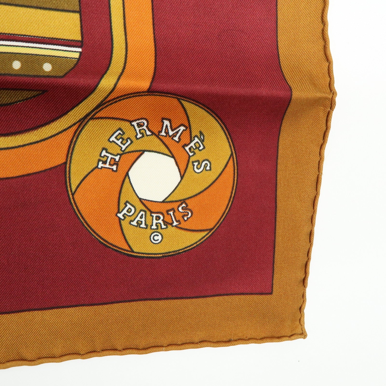 HERMES Carre 90 Silk 100% Scarf SEQUENCES Horse Print Brown