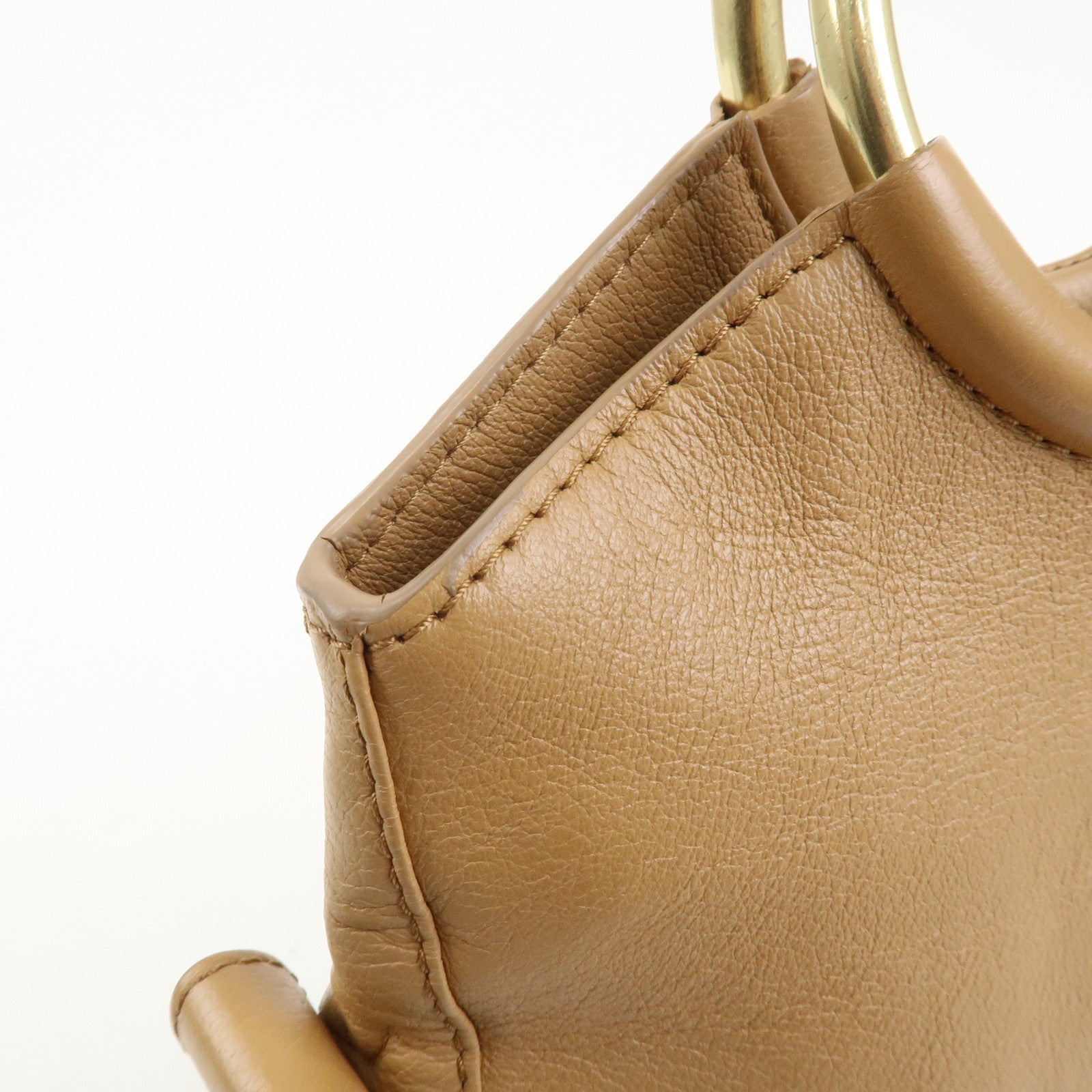 Chloe See by Chloe Leather 2Way Bag Hand Bag Shoulder Bag Beige