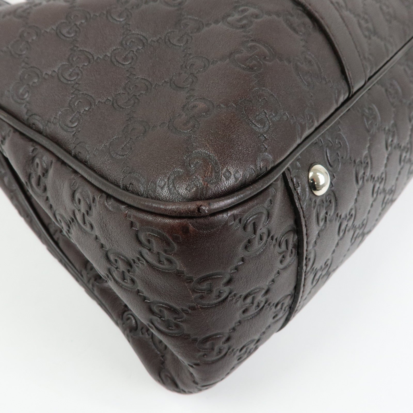 GUCCI GG Twins Guccissima Leather Tote Bag Dark Brown 232956