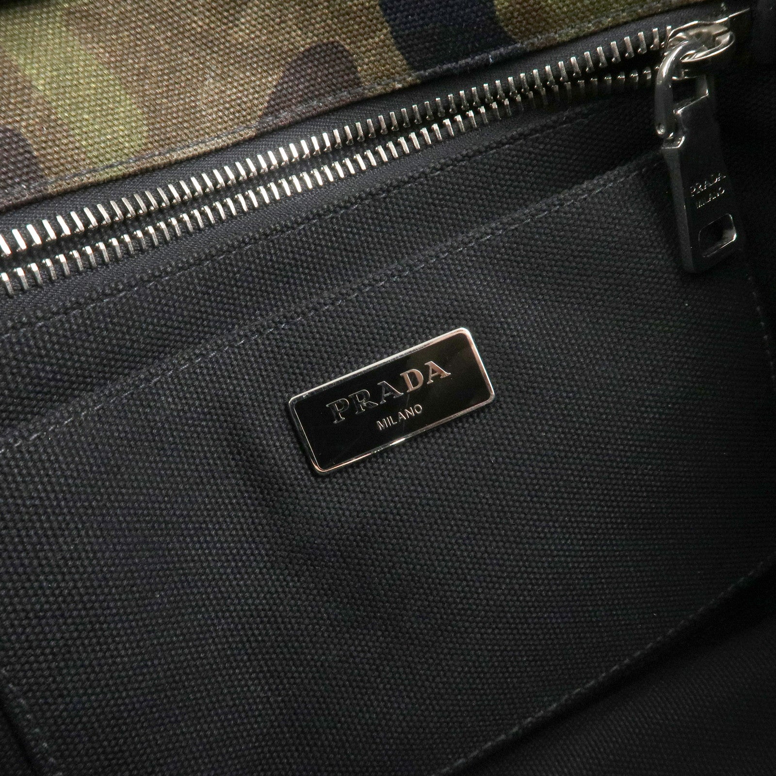 PRADA Logo Canapa Mini Canvas 2Way Bag Hand Bag Brown Green 1BG439