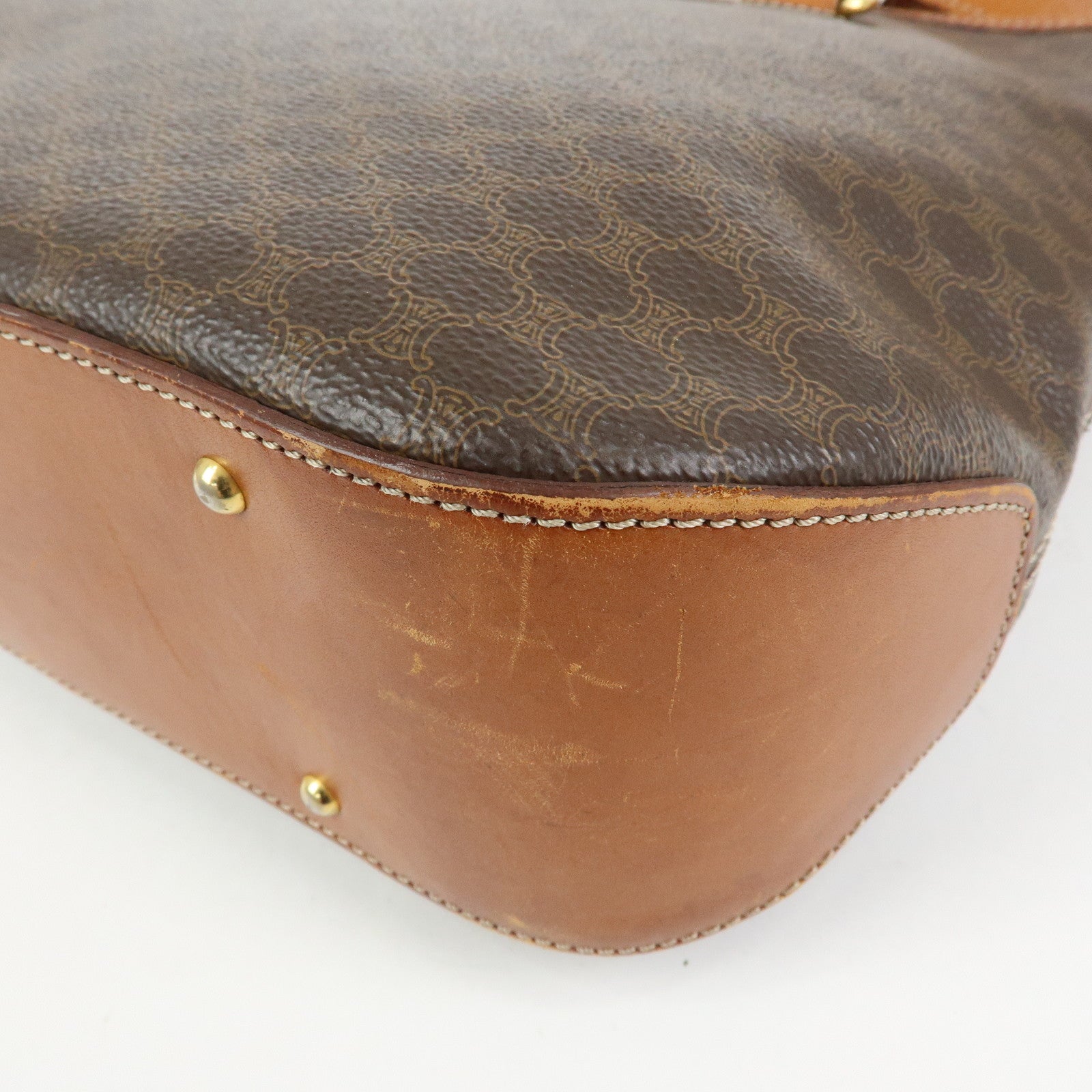 CELINE Macadam PVC Leather Tote Bag Shoulder Bag Brown