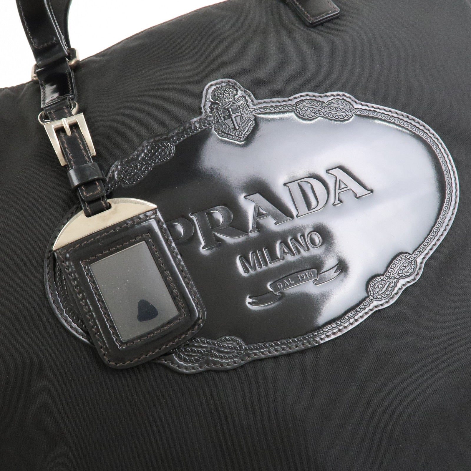 PRADA Nylon Patent Leather 2Way Bag Shoulder Bag Black BN1106