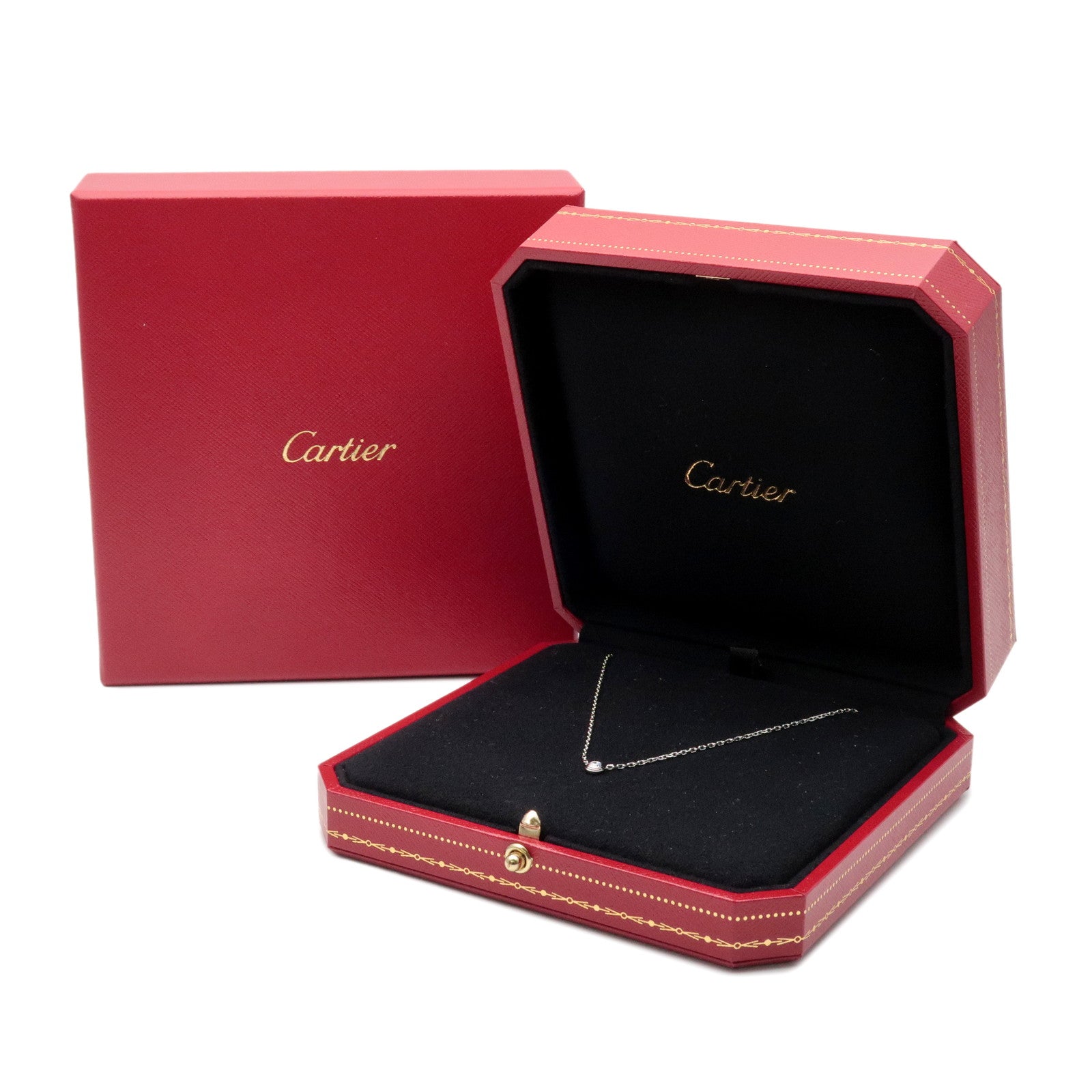 Cartier Diamant Leger Necklace SM 0.09ct K18WG 750WG D'amour