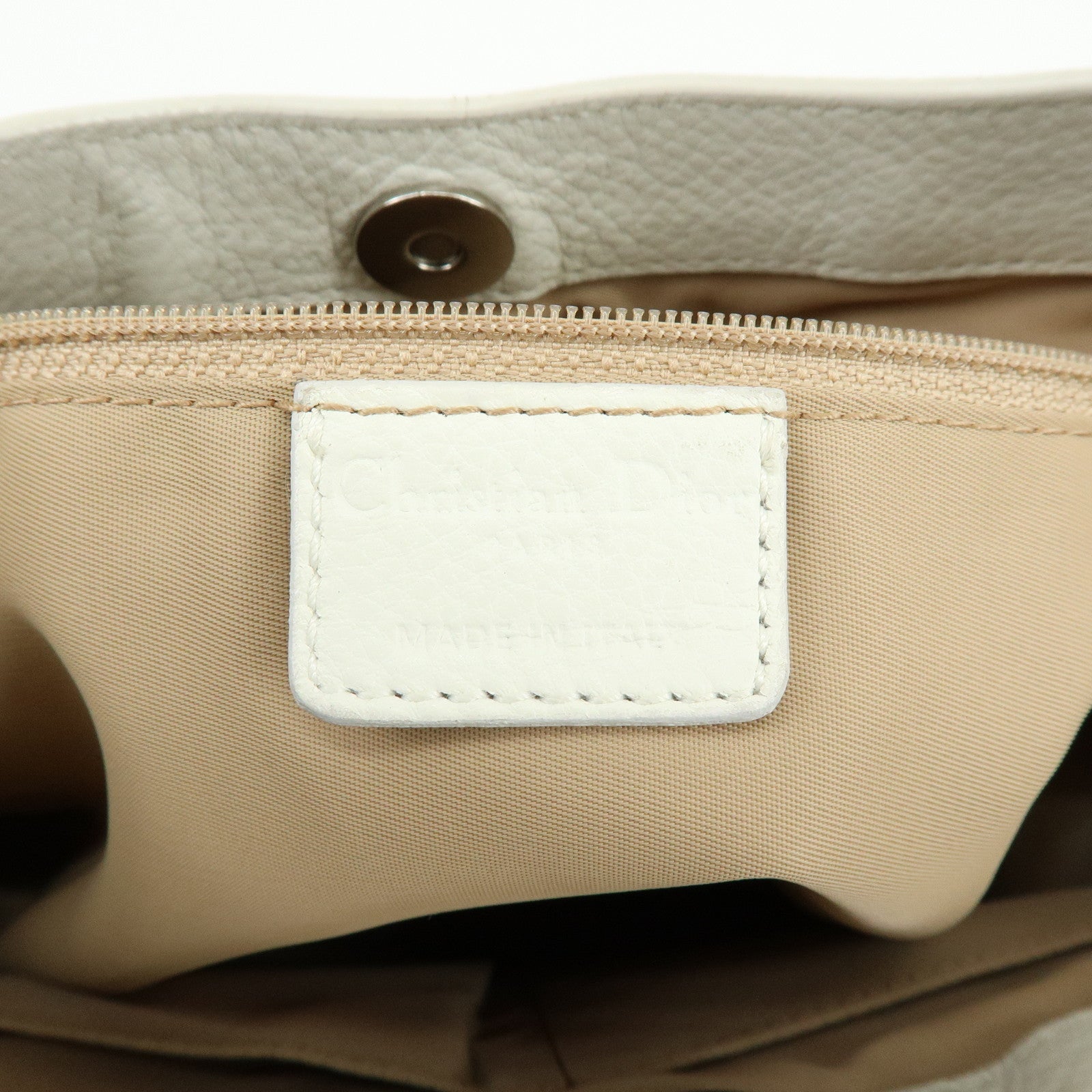 Christian Dior Trotter Jacguard Canvas Leather Shoulder Bag Brown