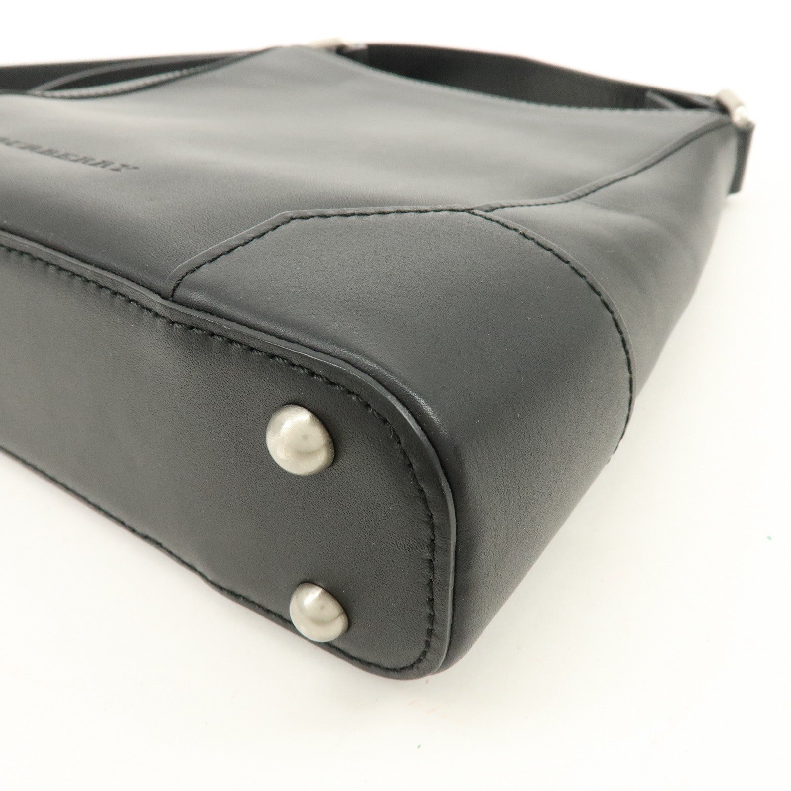 BURBERRY Logo Leather Shoulder Bag Crossbody Bag Black