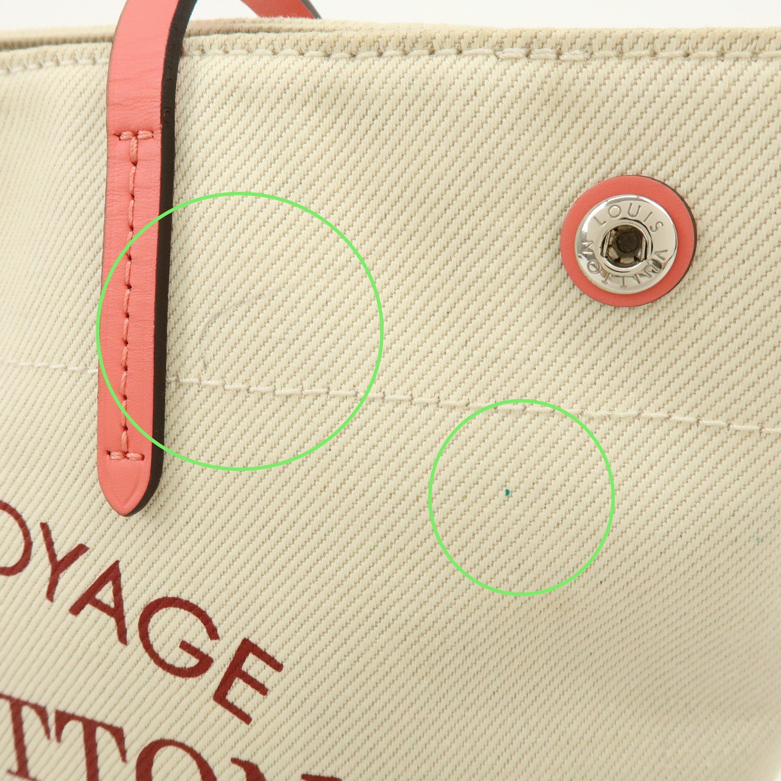 Louis Vuitton Canvas Leather Cabas PM Hand Bag Corail M94505