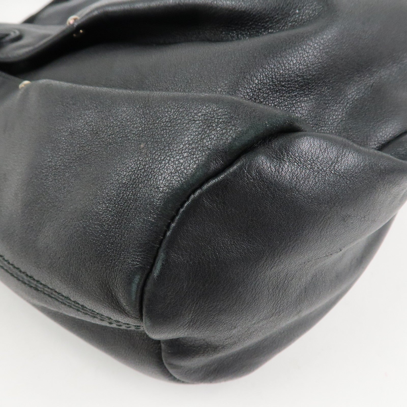 Ferragamo Vara Ribbon Leather Hand bag Shoulder Bag Black