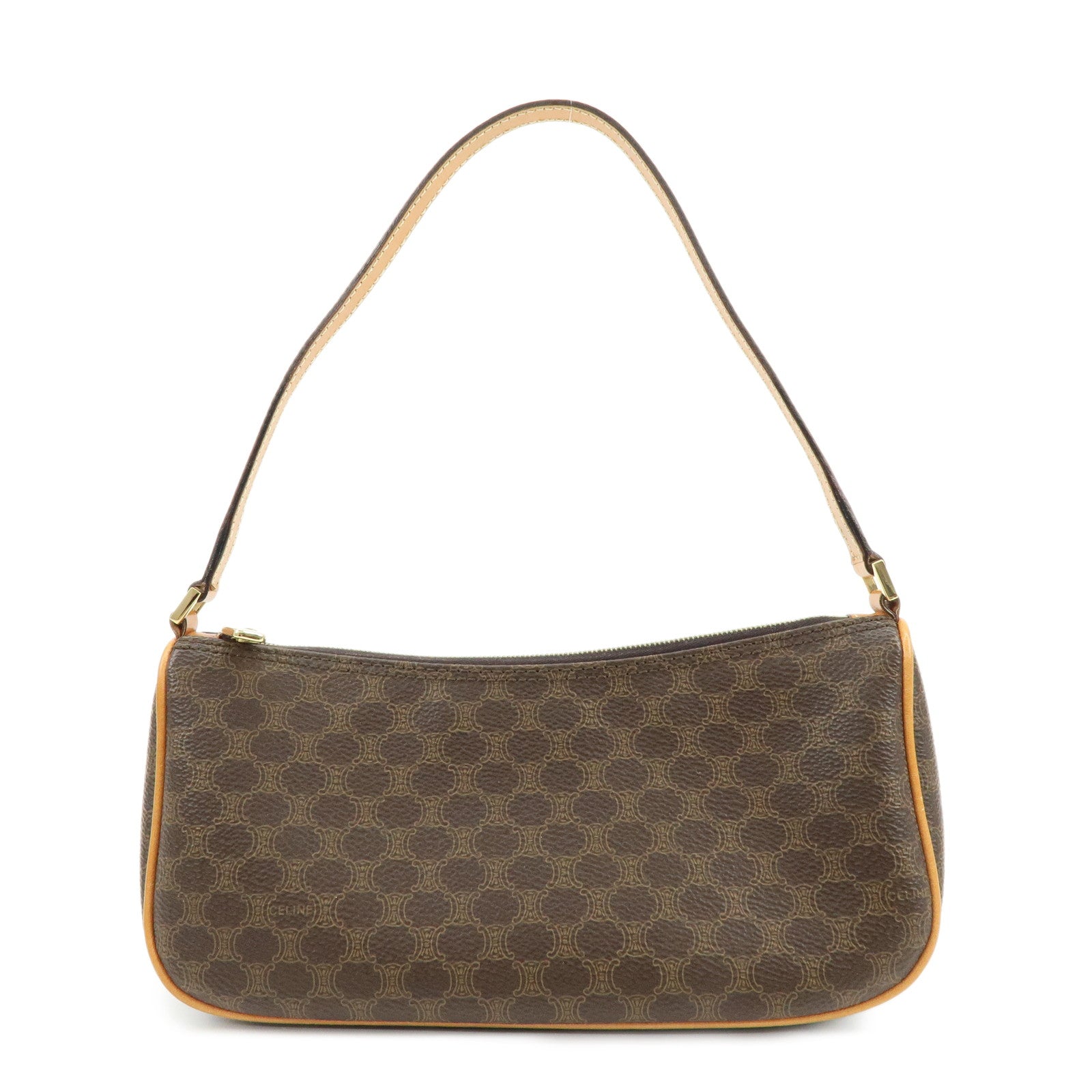 CELINE Macadam PVC Leather Shoulder Bag Hand bag Brown