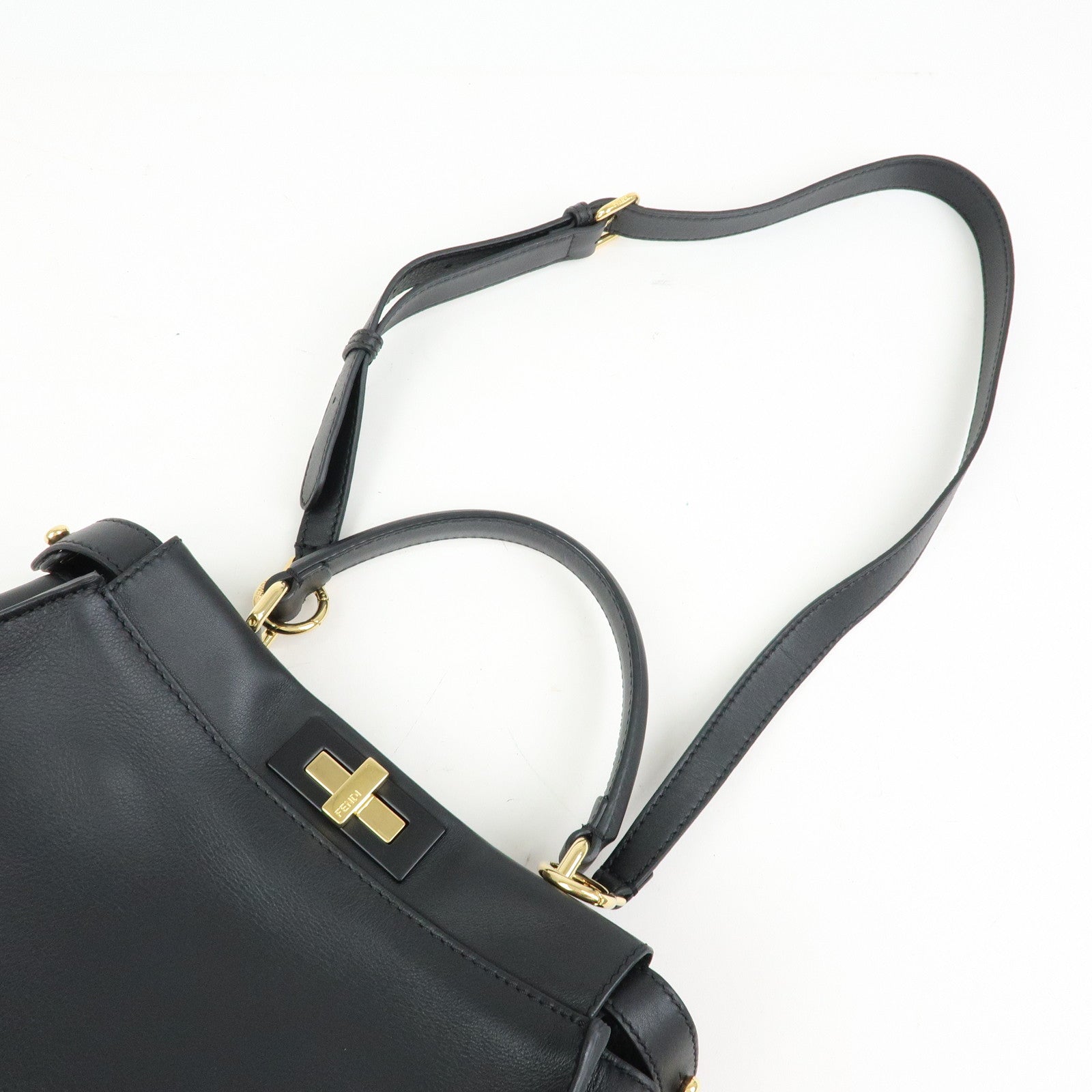 FENDI Peekaoo Calf Leather 2Way Bag Hand Bag Shoulder Bag 8BN290