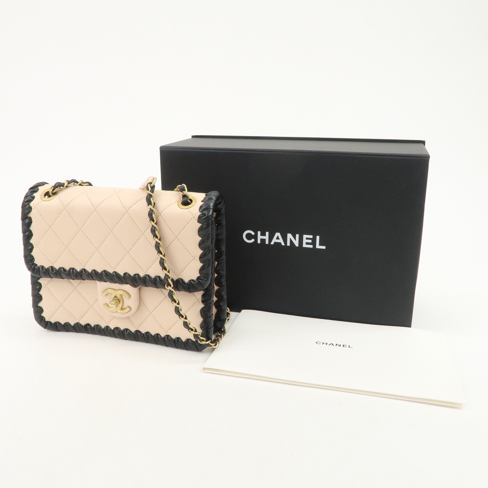 CHANEL Matelasse Mini Flap Lamb Skin Chain Shoulder Bag AS2495