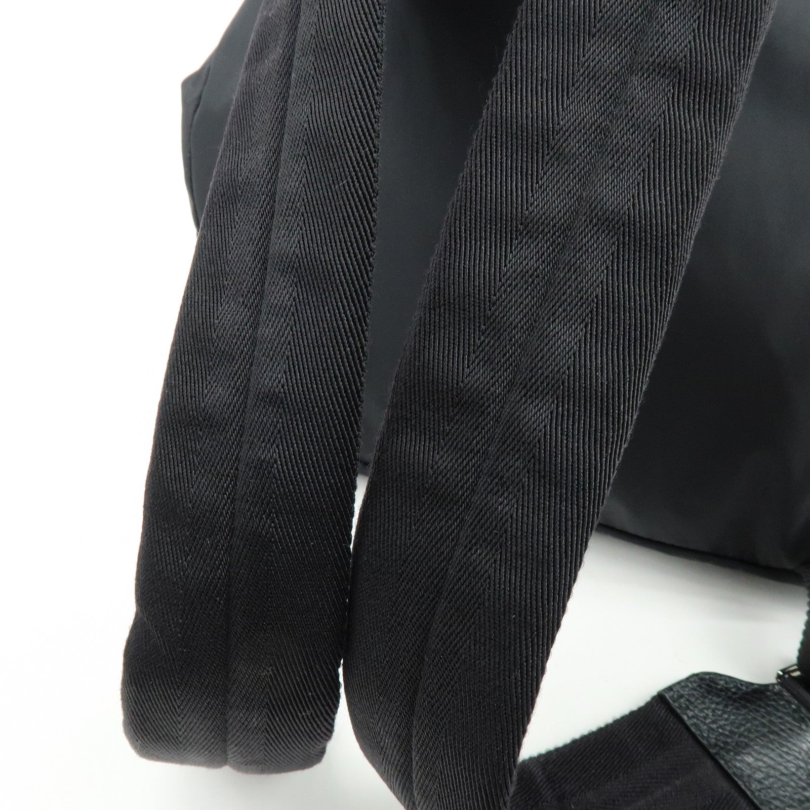 GUCCI GG Nylon Leather Backpack Ruck Sack Black 406361