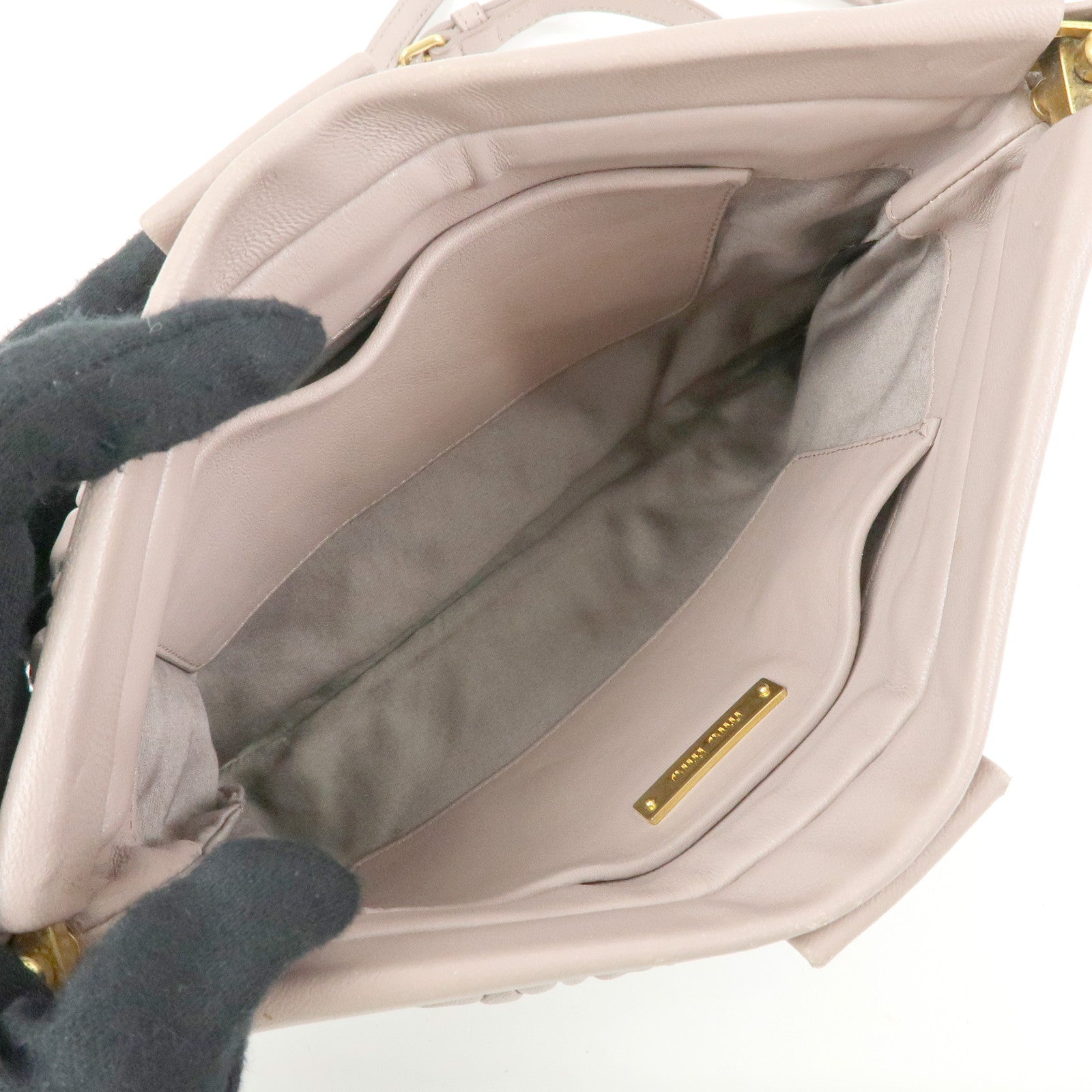 MIU MIU Matelasse Nappa Leather 2Way Bag Hand Shoulder Bag 5N1572