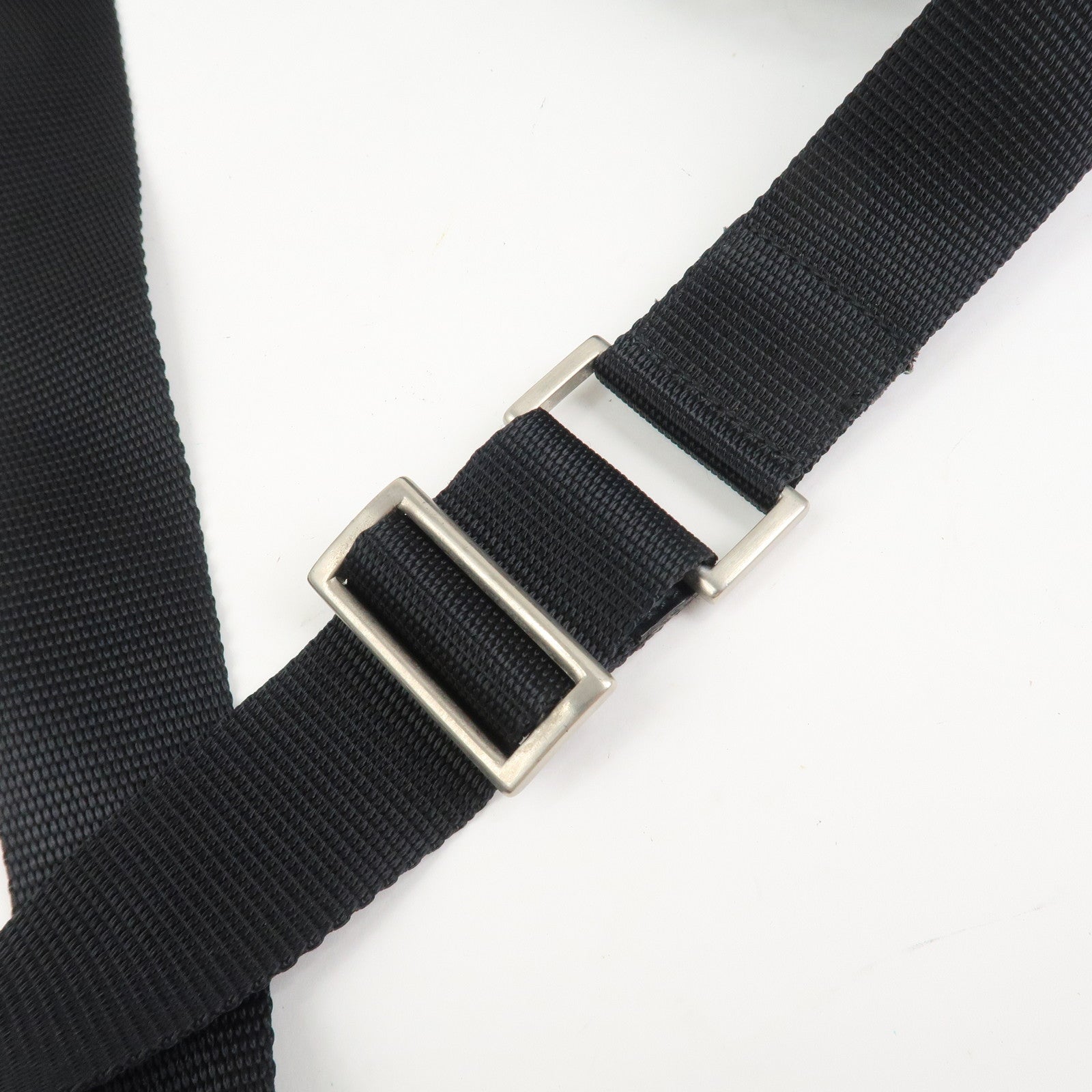 PRADA Nylon Leather Shoulder Bag Crossbody Bag Black B10140